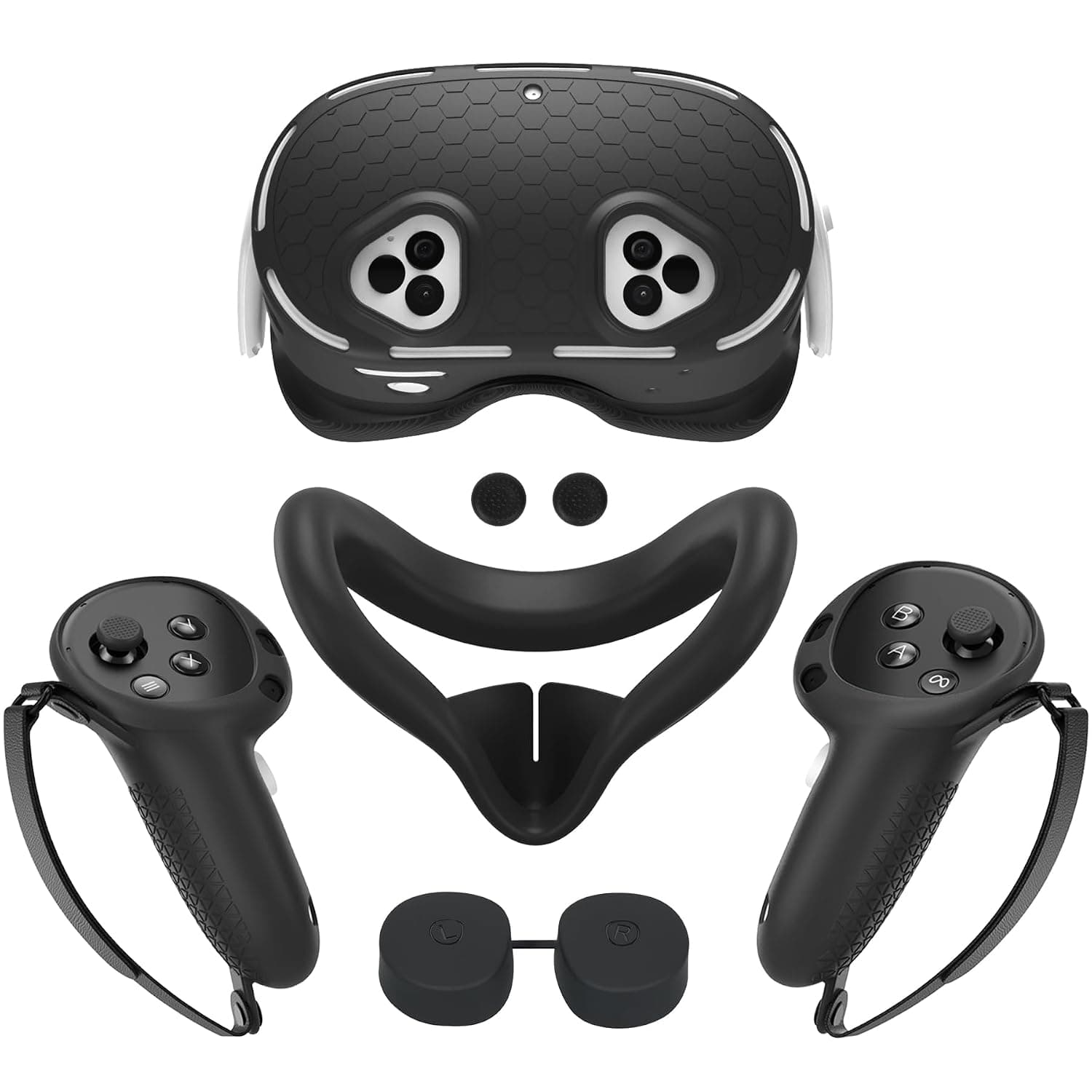 Growalleter Hard Case for MetaQuest 3S/ 3, Portable Travel Protective Case for BOBOVR S3 Pro/Kiwi Design Battery Head Strap, Controllers & VR Accessories (Silicone Cover)
