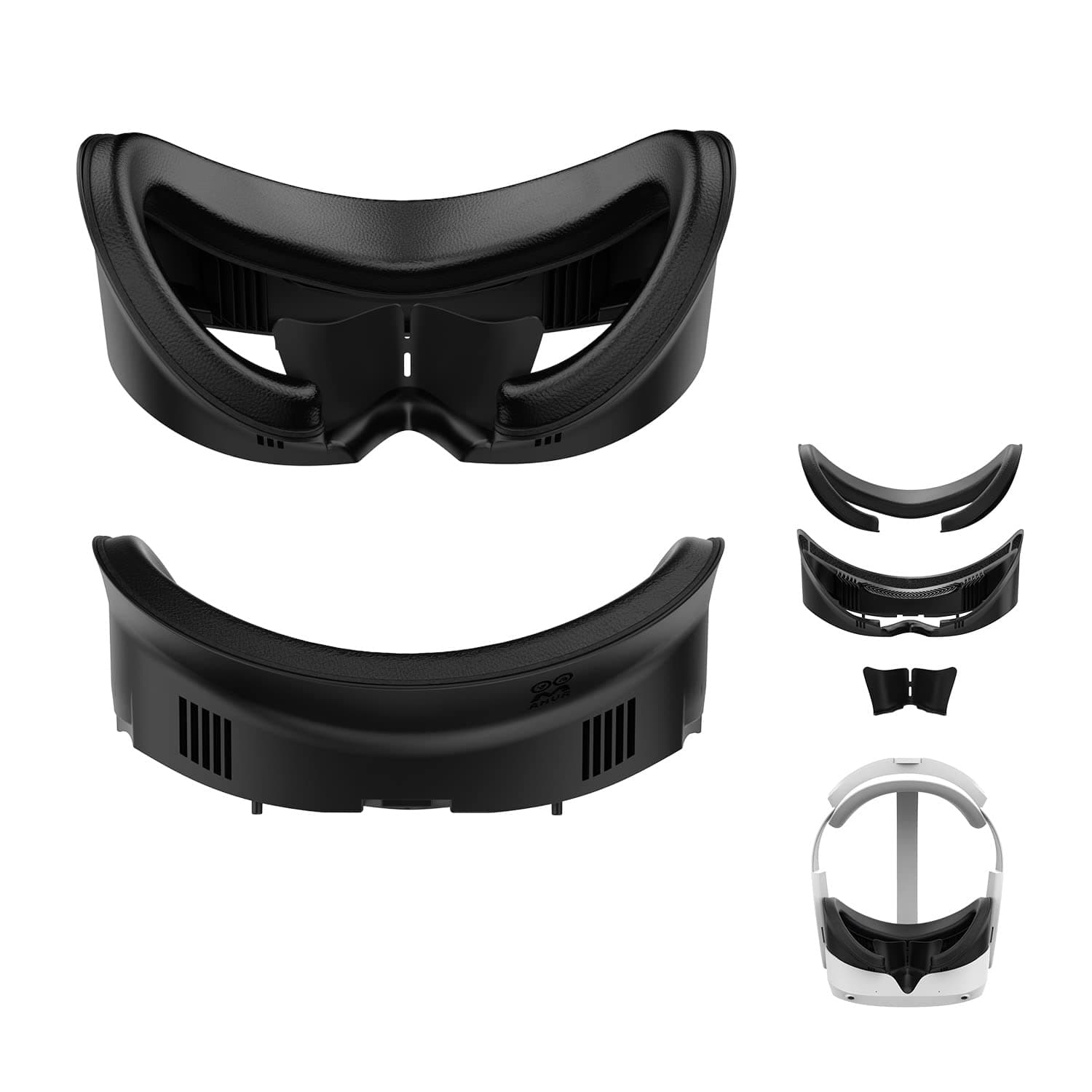 AMVR VR Facial Interface Bracket Face Cover for Pico 4/Pico 4 Ultra/Pro,Replacement Pad vr Accessories,with PU Face Foam Pad Replacement, Anti-Leakage Nose Pad & glasses wipes