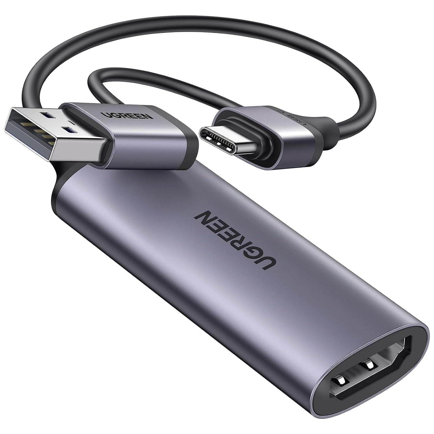 UGREEN Video Capture Card HDMI to USB C 1080P 60FPS Capture | 4K Input Audio Game Recording Streaming Device Compatible with Switch PS5 Xbox DSLR iPad PC Laptop Phone Quest 3 TV Box
