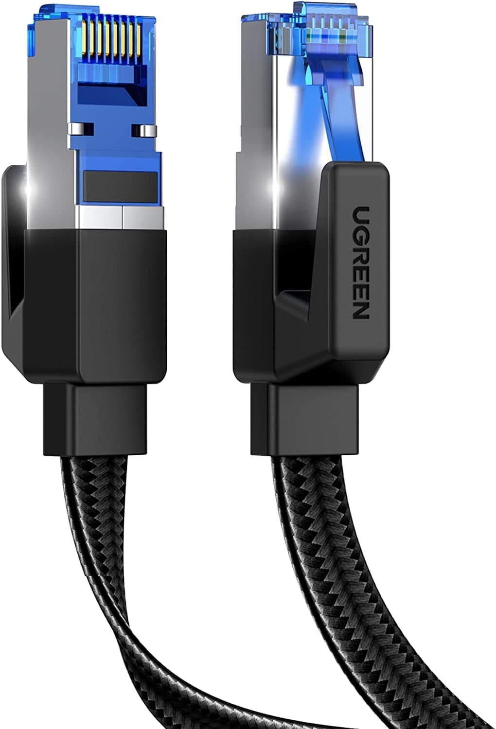 UGREEN Cat 8 Ethernet Cable 10M, Flat 40Gbps Braided RJ45 LAN | Flat Braided Pure Copper Design. Ideal for Gaming PS5 Xbox, 4K Streaming, Home/Office. Fits PC, Router, Modem, TV