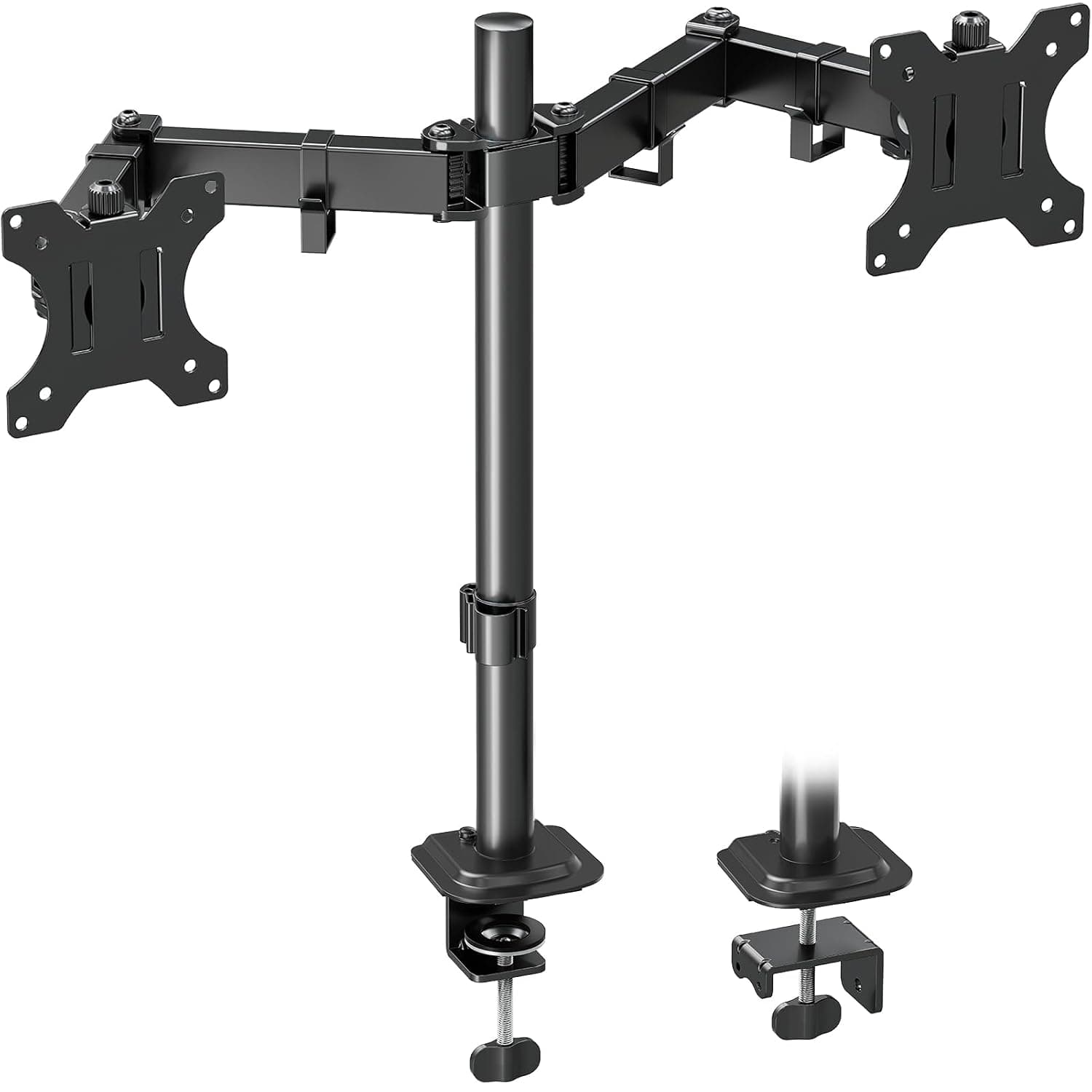 MOUNTUP Dual Monitor Arm Desk Mount for 13–32 Inch Computer Screens | Adjustable Double Monitor Arm with Tilt, Swivel, Rotate, Height Adjustable up to 423mm, Up to 8kg, VESA: 75x75mm &100x100mm