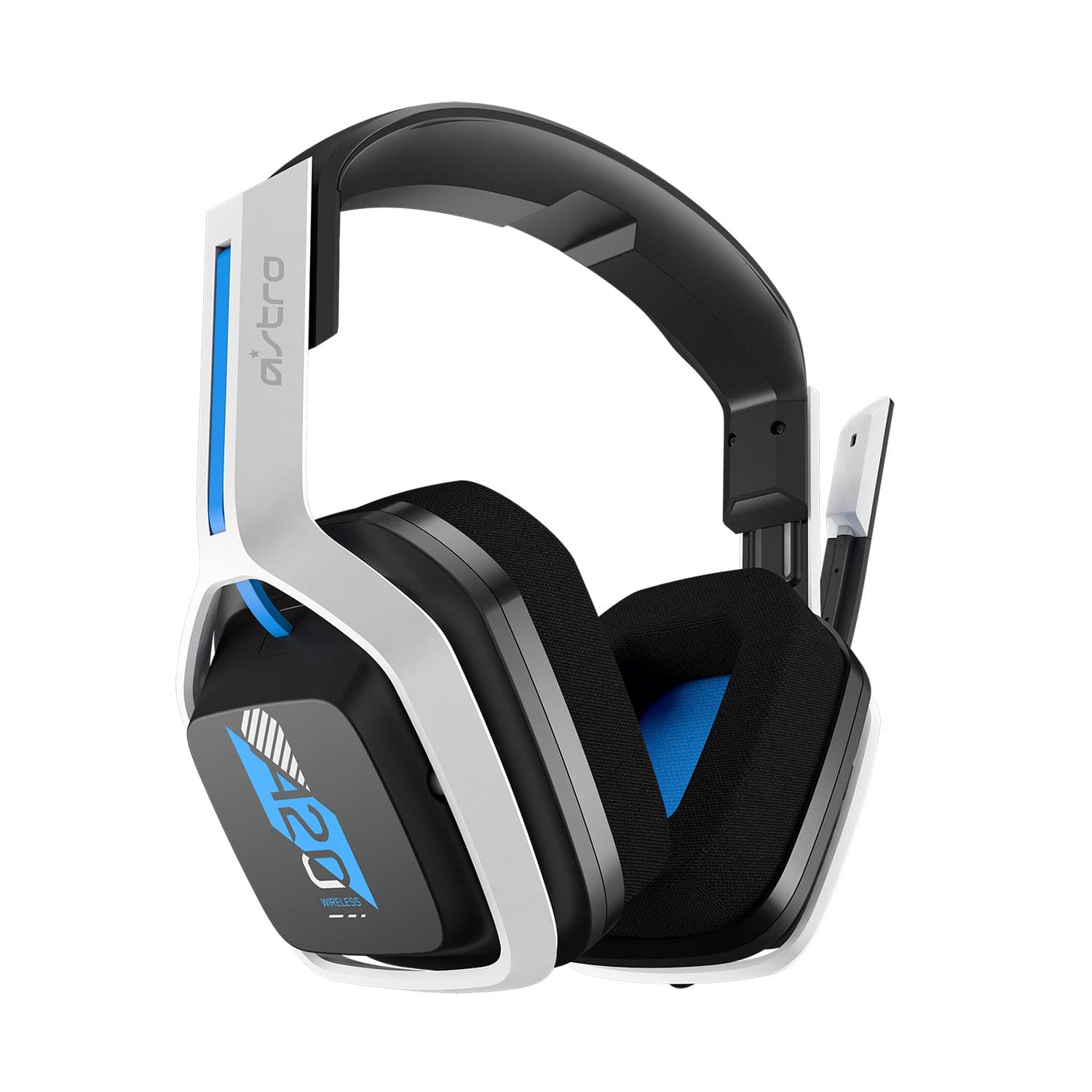 ASTRO Gaming A20 Wireless Headset Gen 2 | Lightweight, Damage Resistant, Flip-to-mute mic, +15 Hour battery life, 15m range, PlayStation 5, PS4, PC, Mac - White/Blue