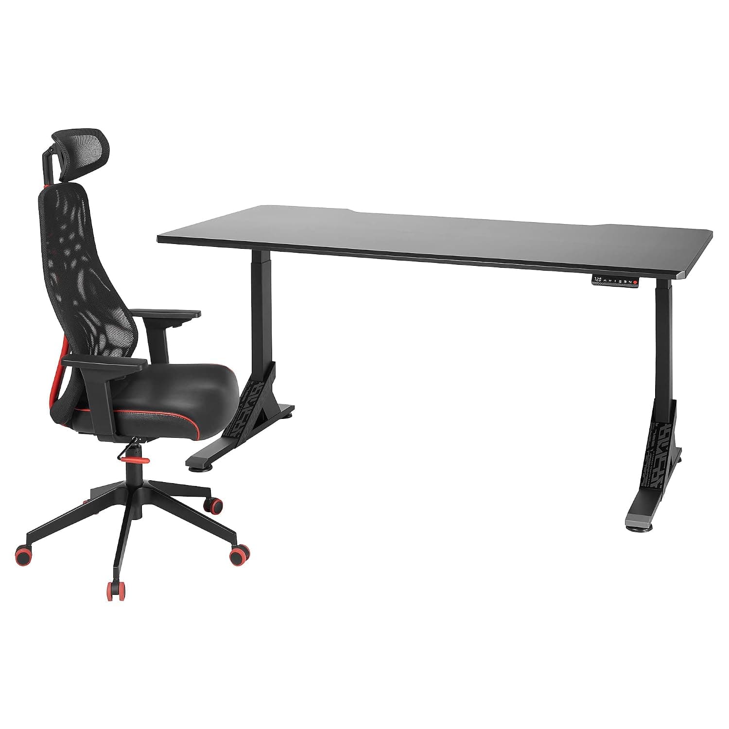 Ikea UPPSPEL/MATCHSPEL gaming desk and chair, black