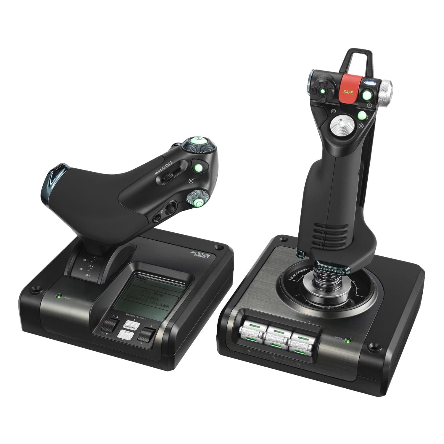 Logitech G Saitek X52 Pro Flight Control System | Controller and Joystick Simulator, LCD Display, Illuminated Buttons, 2xUSB, PC - Black/Silver