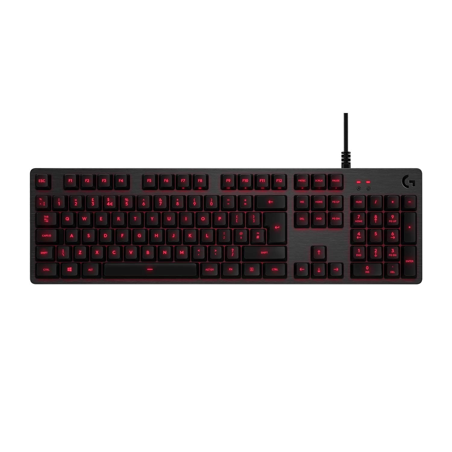 Logitech G413 Mechanical Gaming Keyboard | Backlit Keys, Romer-G Tactile Switches, Brushed Aluminum Case, USB Pass Through, QWERTY UK Layout - Carbon/Black