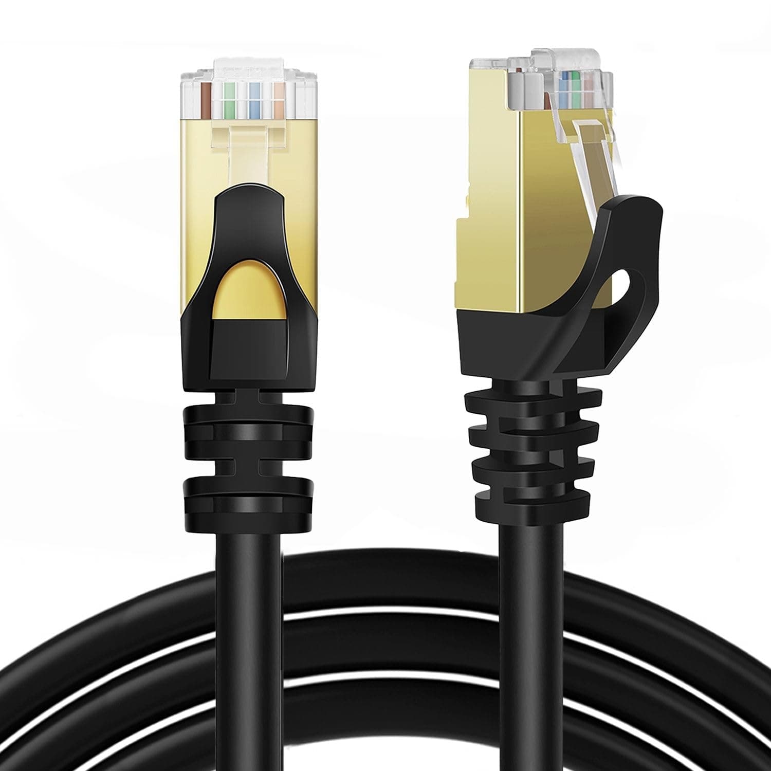TNP CAT 6 Ethernet Cable - High Speed 10Gbps Gaming Internet Network Cord 250MHz - Indoor & Outdoor Long Ethernet Cable Cat 6 with RJ45 LAN Connector for Router, Modem, Pc, PS4/5, Xbox, Black, 100 ft