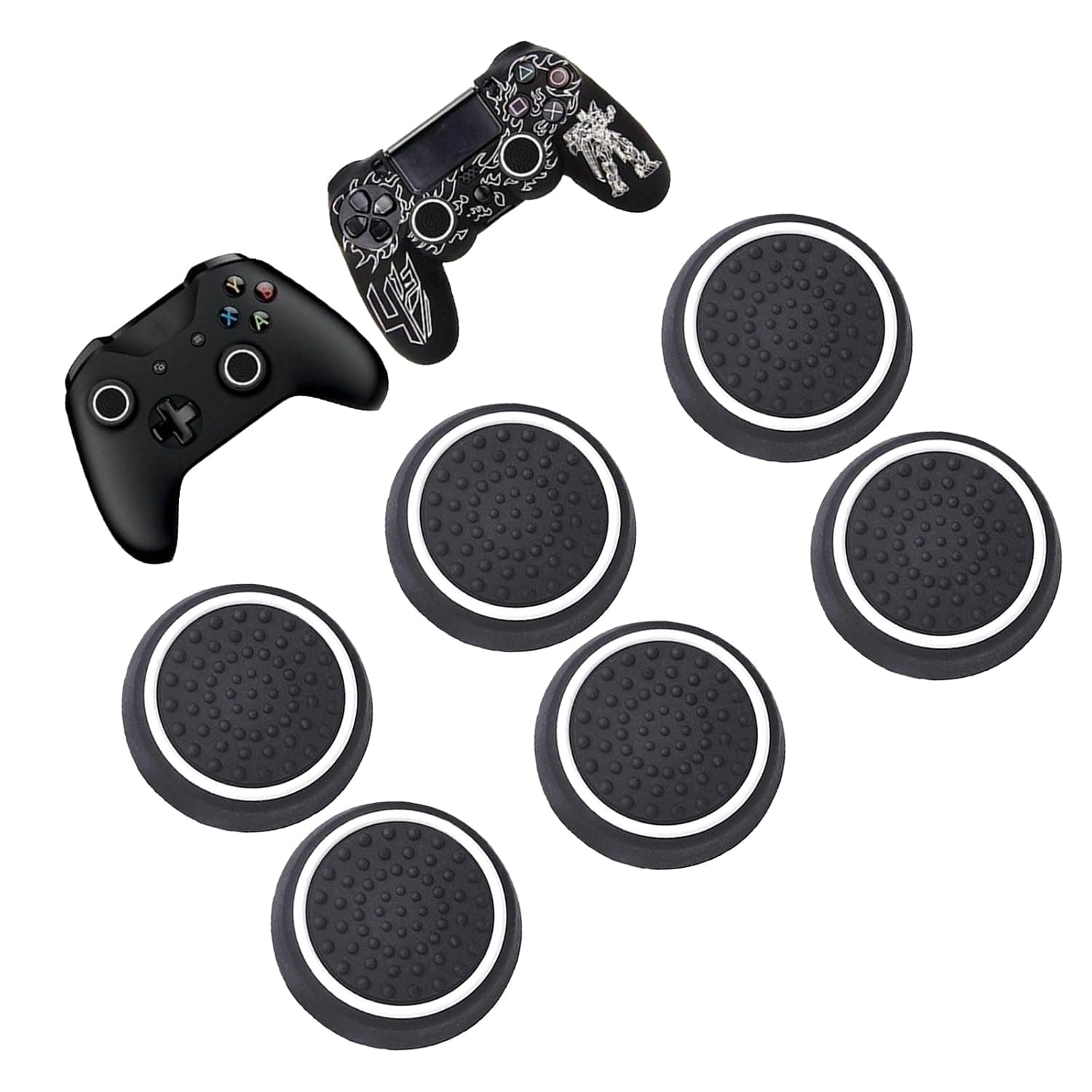 6 PCS Thumb Grips, Silicone Non-slip Controller Grips | Controller Thumb Grips Compatible with PS5 PS4 PS3 PS2 Series X S Switch Pro Controller Grip