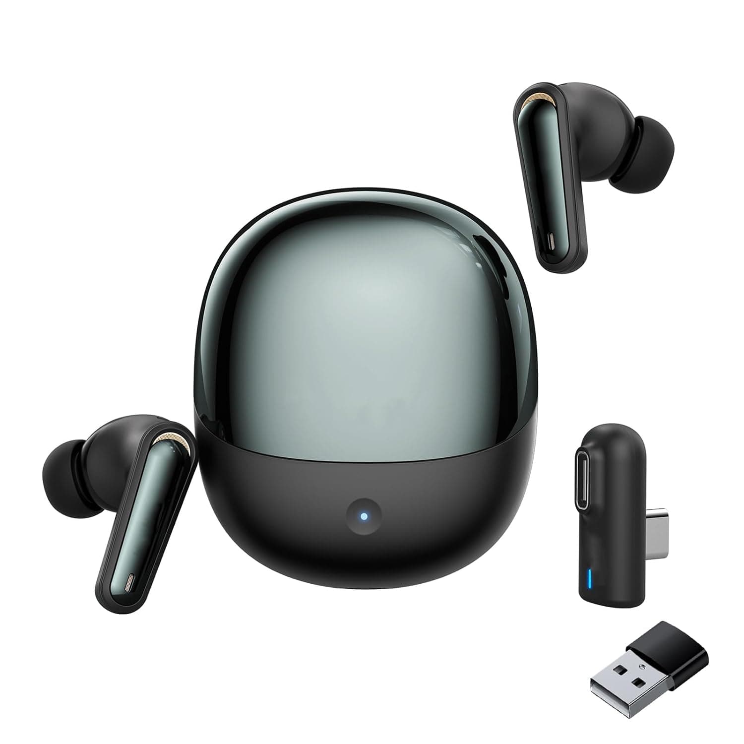 VBESTLIFE Wireless Gaming Earbuds, 2.4G Bluetooth 5.4 Dual Mode Earbuds with ENC Mic and USB C Dongle for Phone Tablet Laptop PC Game Console VR (Black)