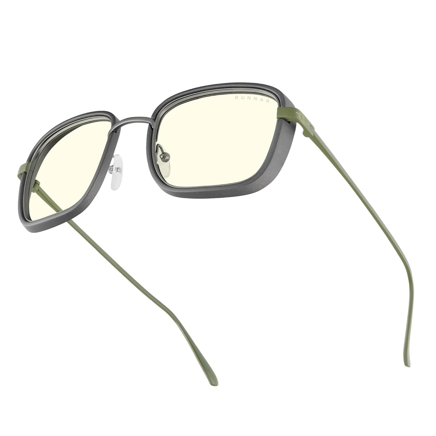 Gunnar x Fallout - Blue Light Glasses - Vault 33 - Gunmetal/Olive - Clear | Computer / Gaming glasses - Fallout Vault 33 - Gunmetal/Olive - Clear - 35% blue light & 100% UV blocking