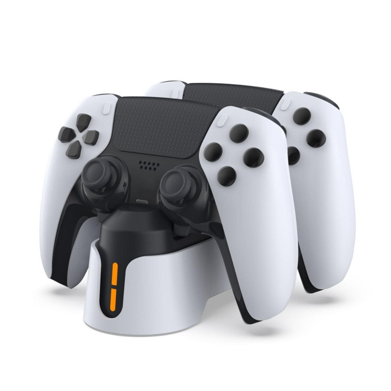 TNP for PS5 Controller Charger Station - Dual Fast Charging Dock Stand for PlayStation 5 & DualSense Edge Wireless Controllers with LED Light Indicators, USB-C Cable, White