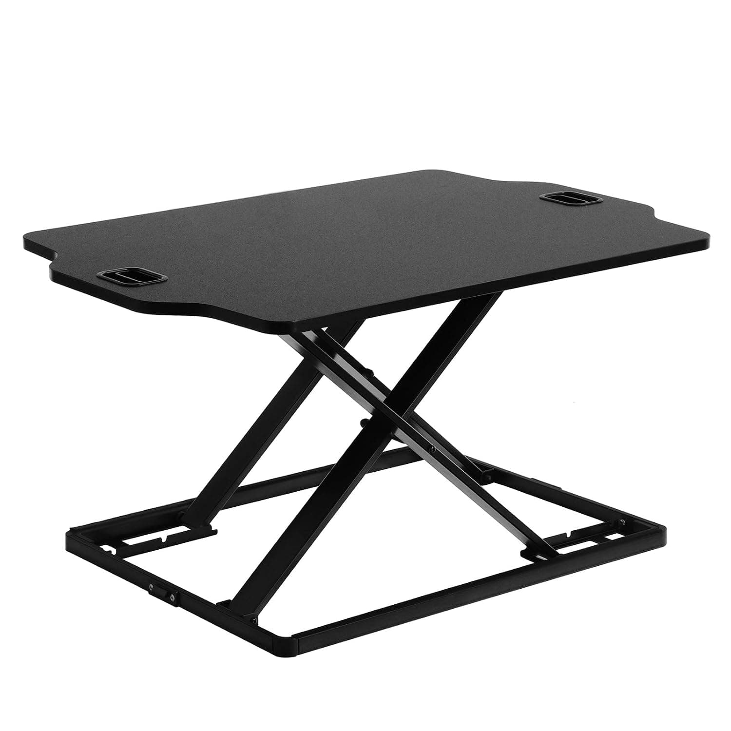 SONGMICS Standing Desk, Height Adjustable Sit-stand Workstation Converter, Lightweight Stand Up Desk, for Computer, Laptop and Office Supply, Black LSD02BK