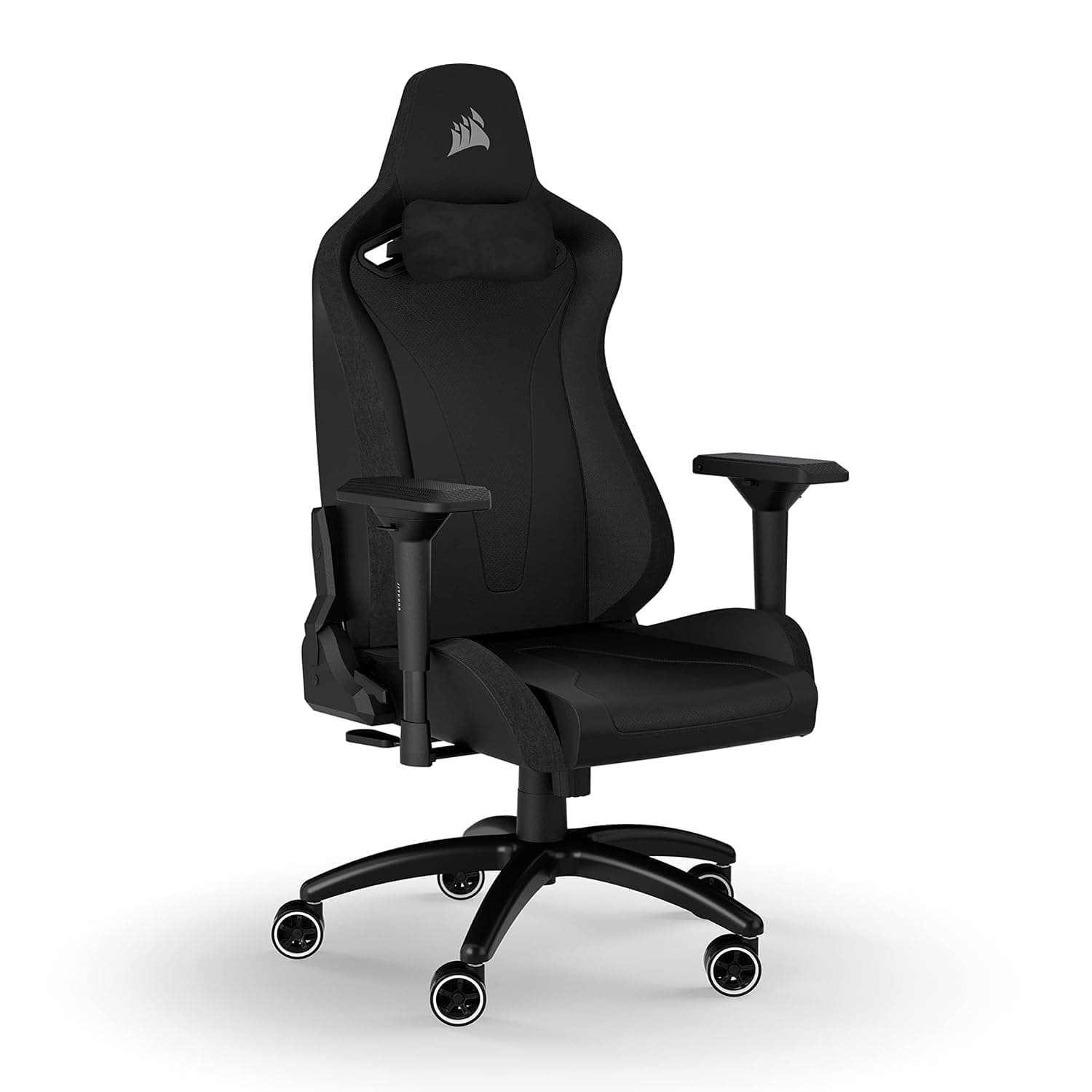 Corsair TC200 Leatherette Gaming Chair, Standard Fit (Long-Lasting Support, Plush Leatherette Exterior, Built-In Foam Lumbar Support, Adjustable 4D Armrests, Easy Assembly Process) Black
