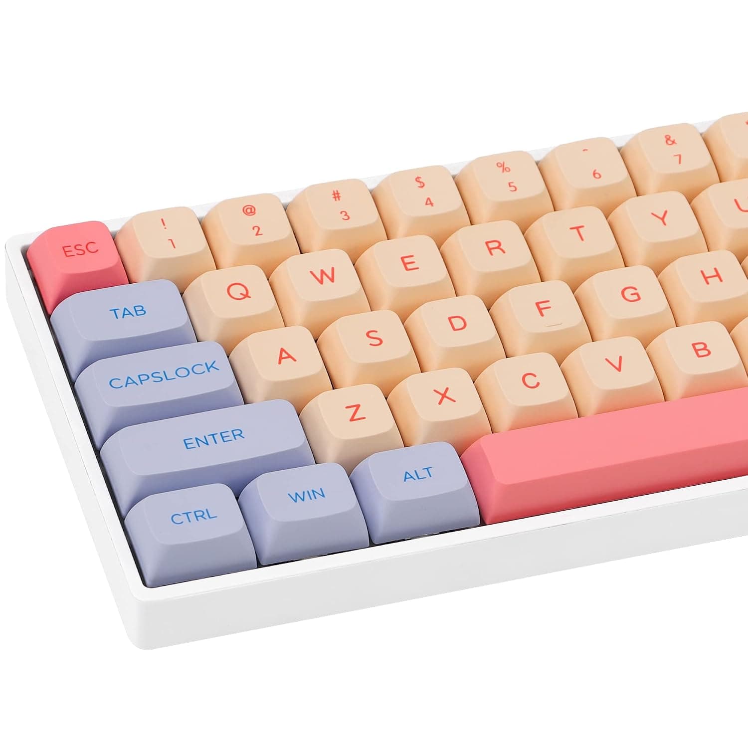 PBT Keycaps, 132 Keycap Set, XDA Profile, Custom Keycaps for Cherry Gateron MX Switches Mechanical Keyboard keycaps US Layouts-Marshmallow