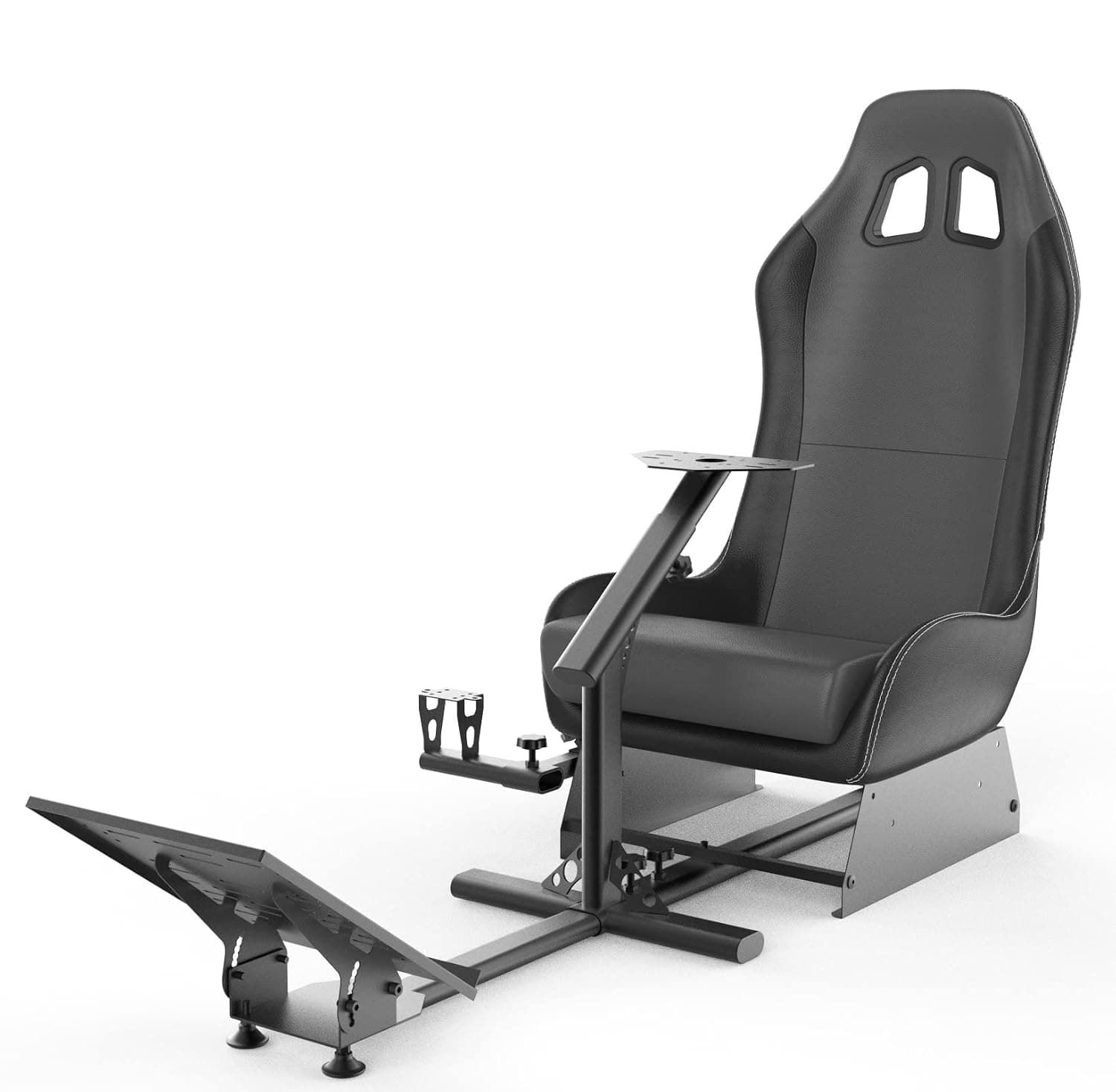 cirearoa Racing Wheel Stand with seat gaming chair Simulator Driving Cockpit for G923 G29 G920 T300RS TX F458 T500RS,PS3/PS4/PS5 Xbox One, PC Platforms(Black/Grey)