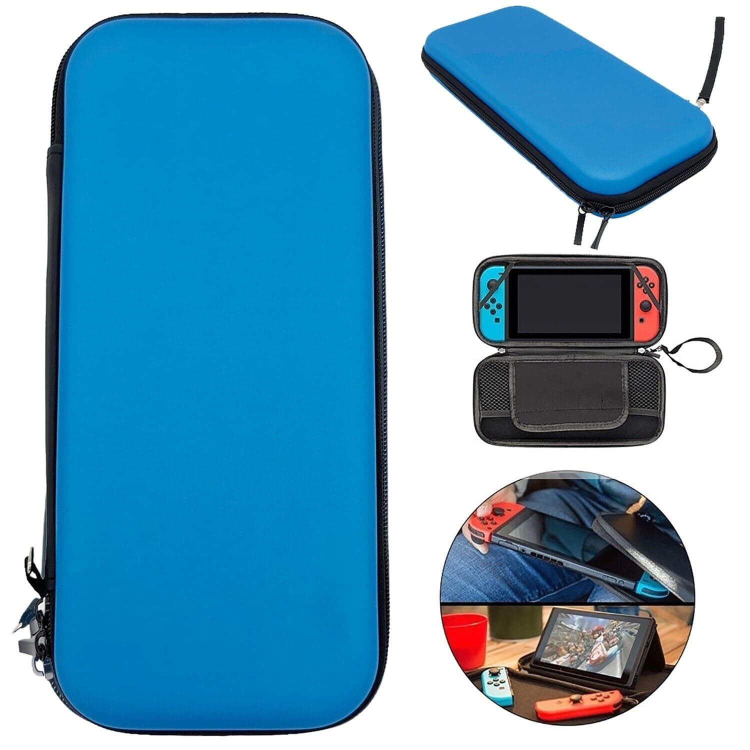Slim Armor For Nintendo Switch OLED EVA Hard Travel Case Cover Carrying Tough (Blue)