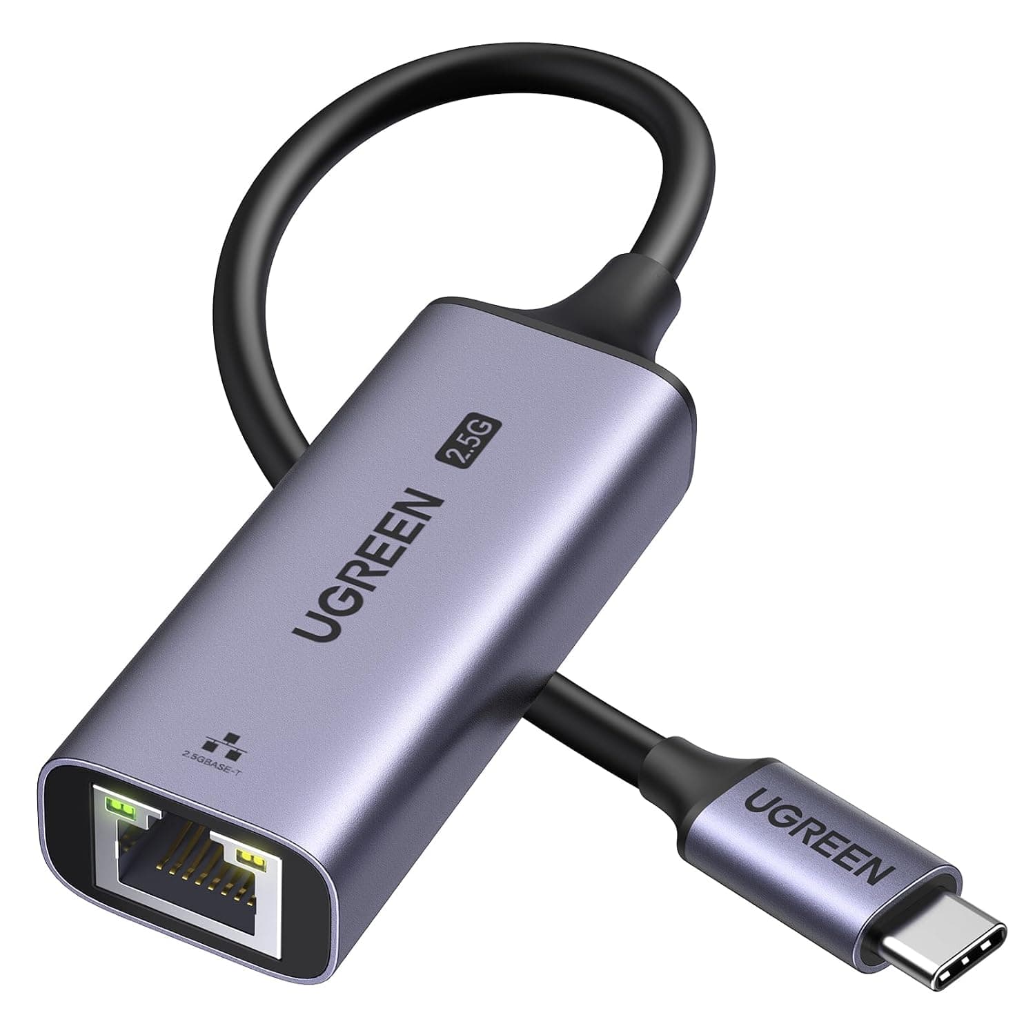 UGREEN USB C to Ethernet Adapter 2.5G, Ethernet Adapter Aluminum for Laptop | Type C (Thunderbolt 4/3 Compatible) to RJ45 Network Internet, Compatible for NAS, MacBook Air/Pro, iPhone 17 Pro/Max