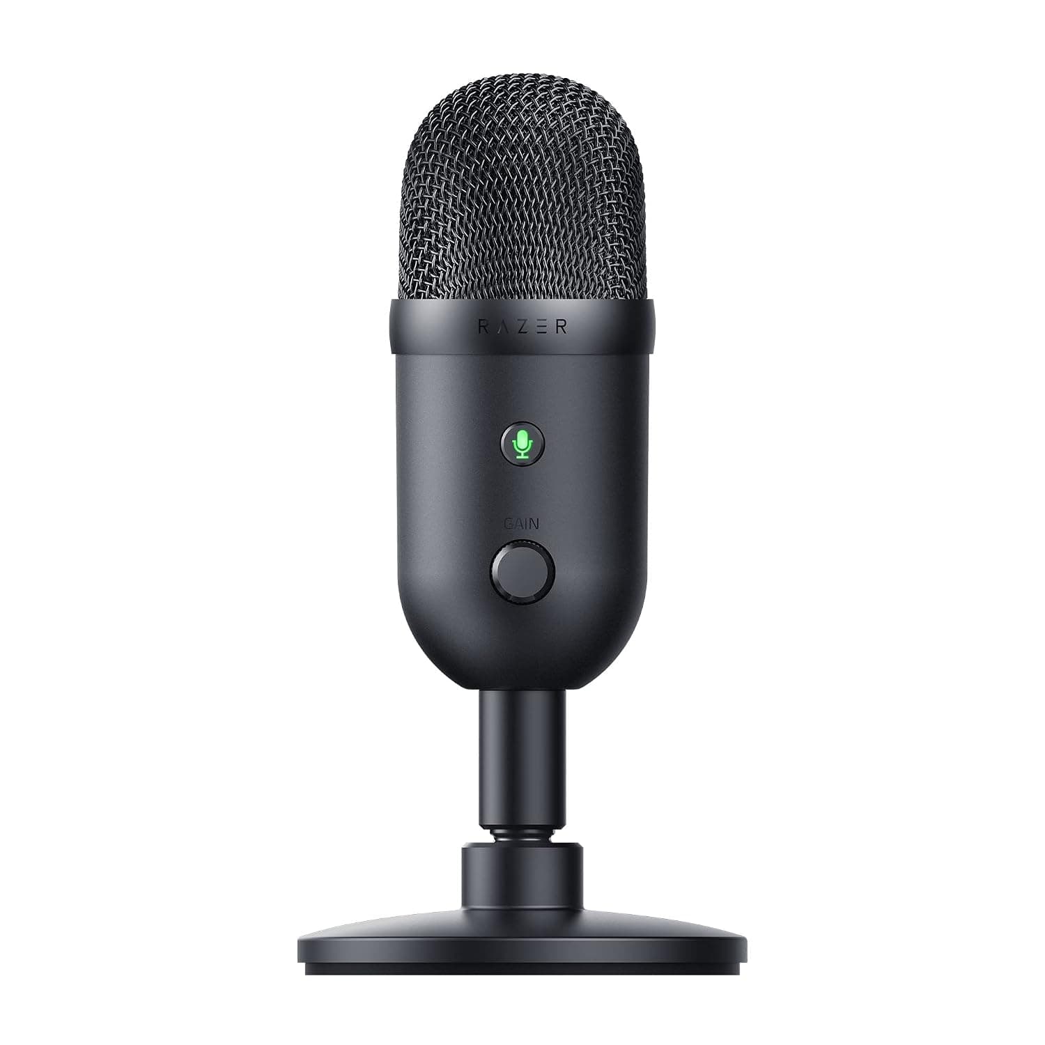 Razer Seiren V2 X - USB Microphone for Streamers (25mm Condensor Microphone, Supercardioid Pickup Pattern, Analog Gain Limiter, Built-in Shock Absorber, Gain Control and Mute Button) Black
