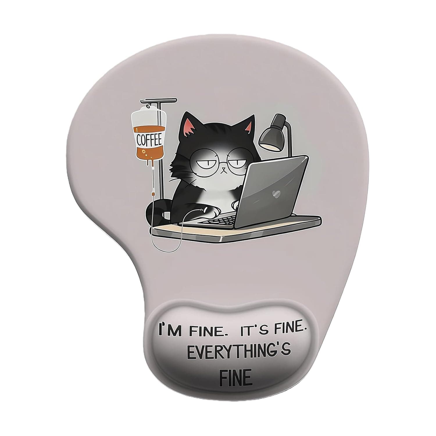 Lirynox Mouse Mat Wrist Support Ergonomic Gel Mouse Pad with Wrist Rest Cute Cat Mouse Mat with Non-slip Anti Slip Rubber Base Cat Mat for Computer Laptop Office Home and Travel
