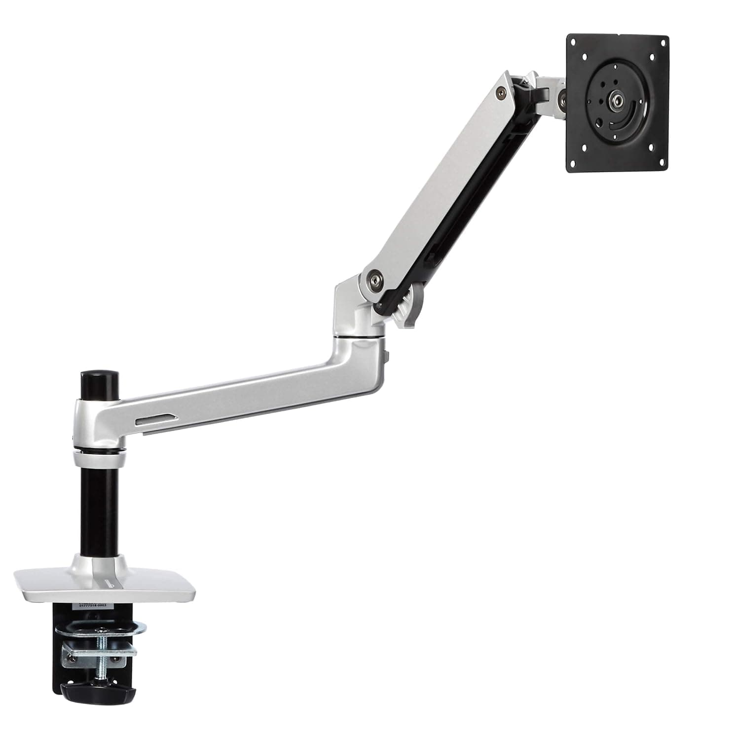 Amazon Basics Tabletop Monitor Hub Arm Mount Aluminize Silver