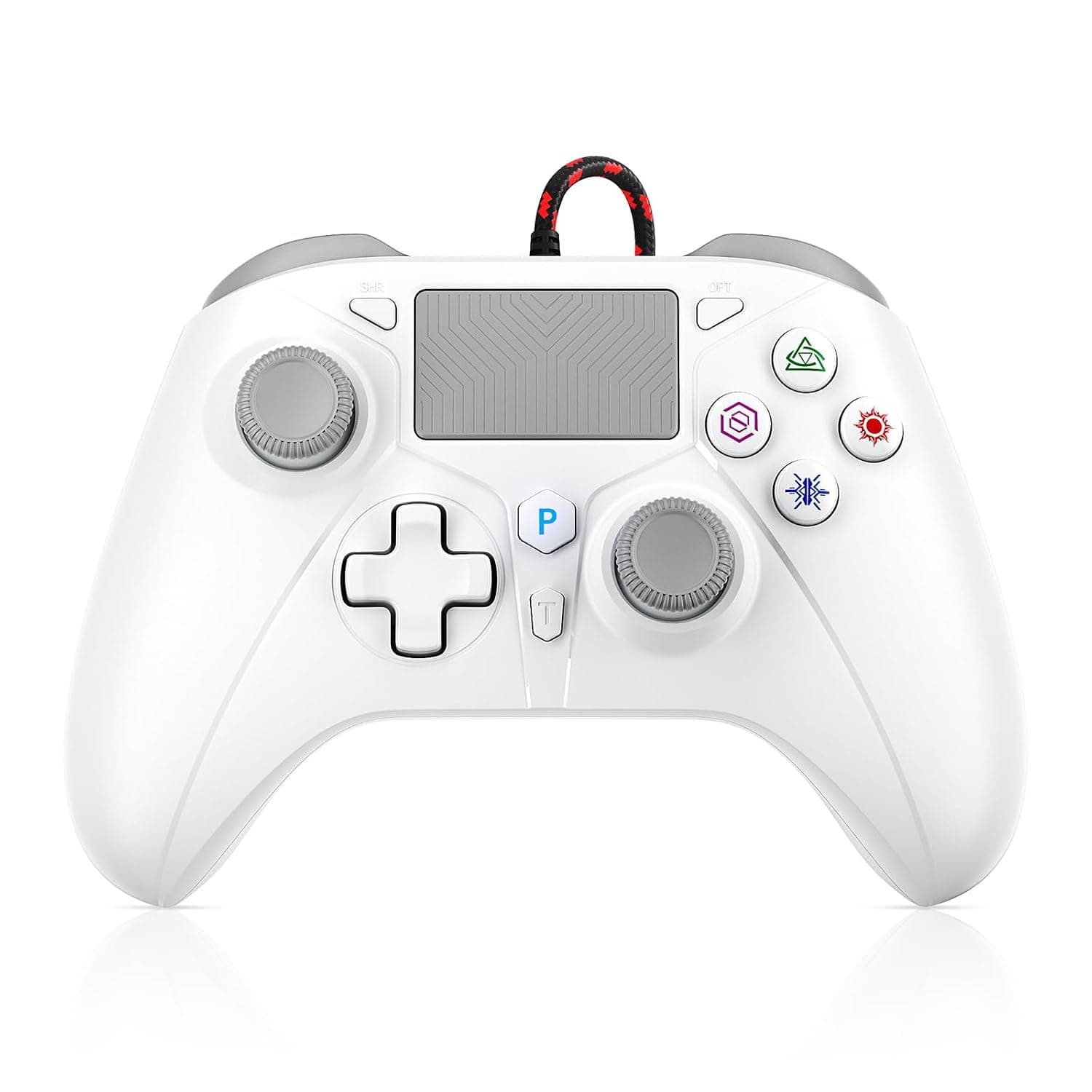 TURPOW Wireless Controller for PS-5 RGB Gamepad Remote Control with Dual Motor Vibration/6-Axis Sensor/Turbo/3.5mm Audio Jack/Touch Pad for Ps-5/Ps-4/Pro/Slim/