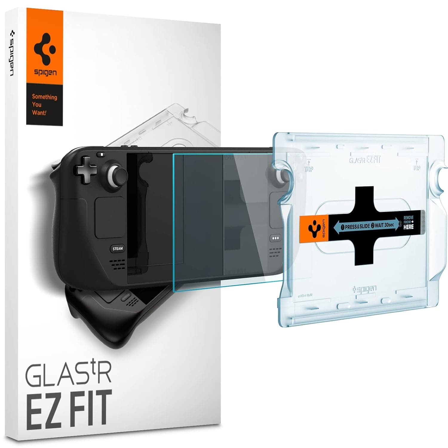 Spigen EZ Fit [1 Pack] Tempered Glass Screen Protector for Valve Steam Deck | 9H Hardness Tempered Glass, Easy Installation Kit, Crystal Clear, Touch Responsive, Oleophobic Coating
