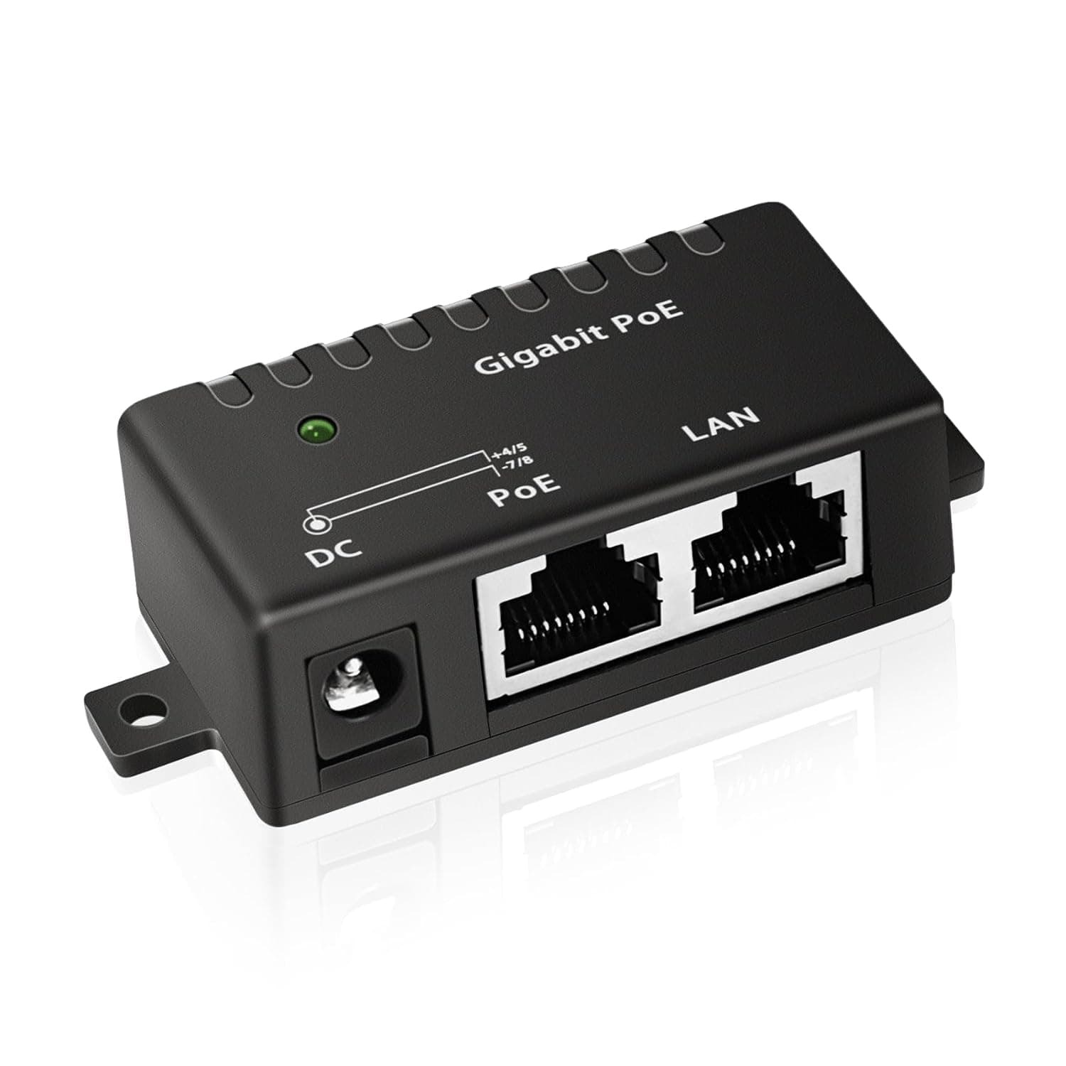 Gigabit PoE Injector - 1 Port Power Over Ethernet Passive PoE Adapter, 30W PoE Adapter High Data Transmission IEEE 802.3at/af | Plug & Play | Desktop/Wall-Mount | Distance Up to 100 Meters