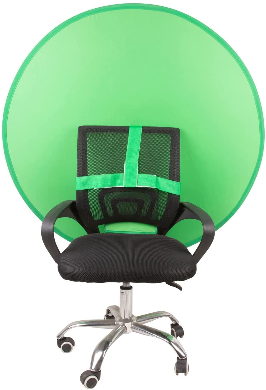 LENCARTA® Green Screen Chair Background | for Tik Tok, Portable Chair Background, Pop Up Greenscreen Backdrop Kit | Streaming webcam on Zoom Studio, Video Chat, Teams, Youtube Backdrop, Collapsible