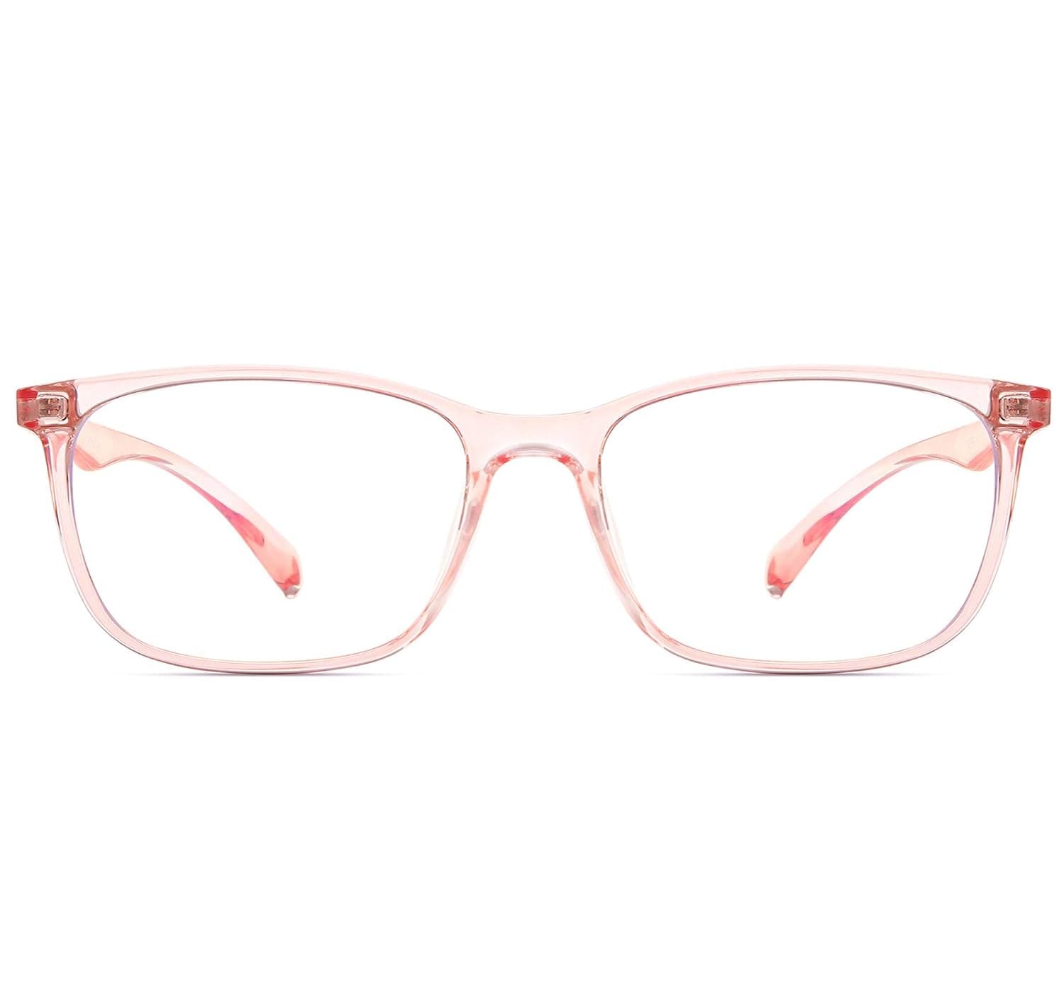 ANRRI Blue Light Blocking Glasses Lightweight Eyeglasses Frame Filter Blue Ray Computer Game Glasses, Pink, Large