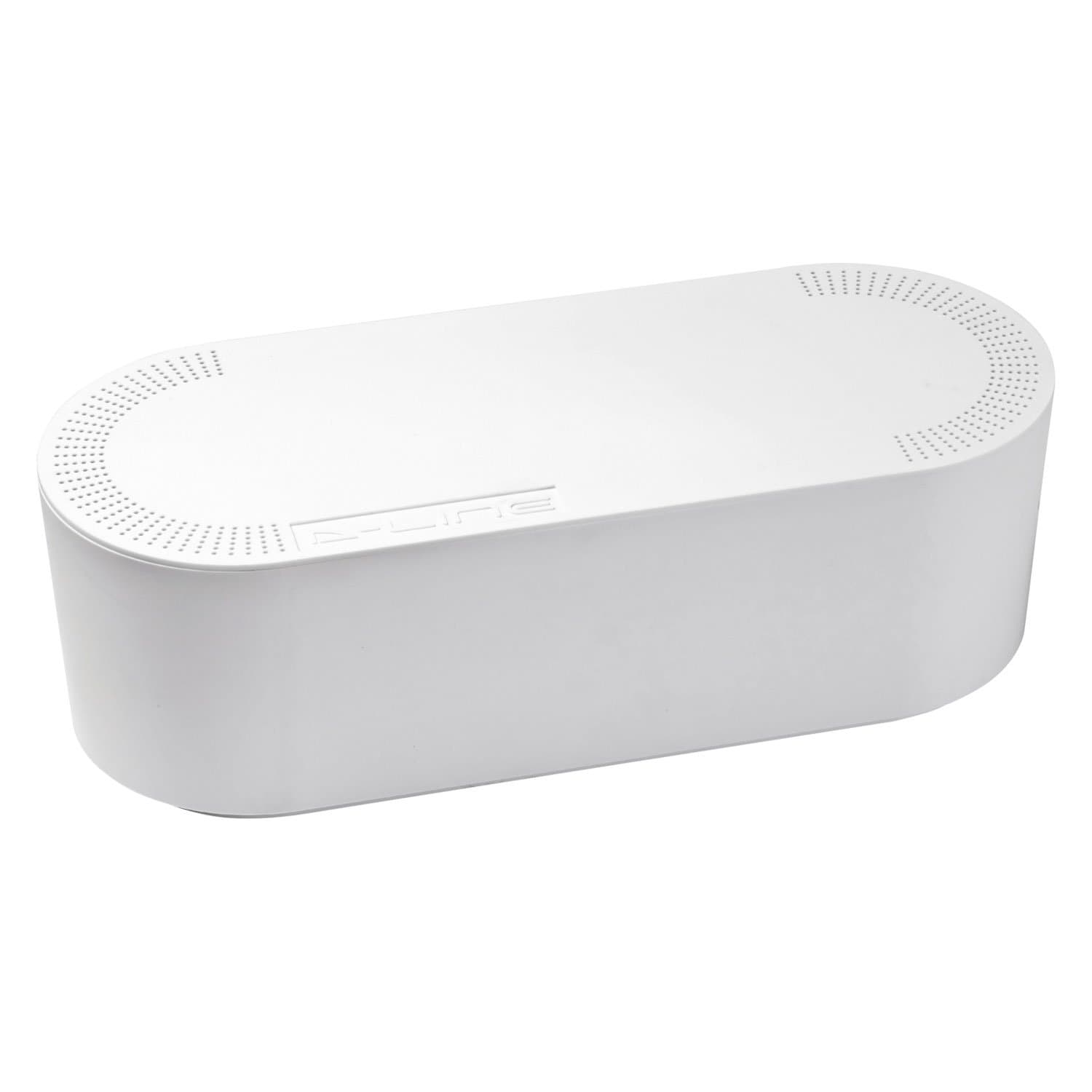 D-Line Cable Tidy Box, Hide Extension Blocks, Desk Cable Management, Organise TV Cables - 415mm (L) x 165mm (W) x 135mm (H) - Large, White