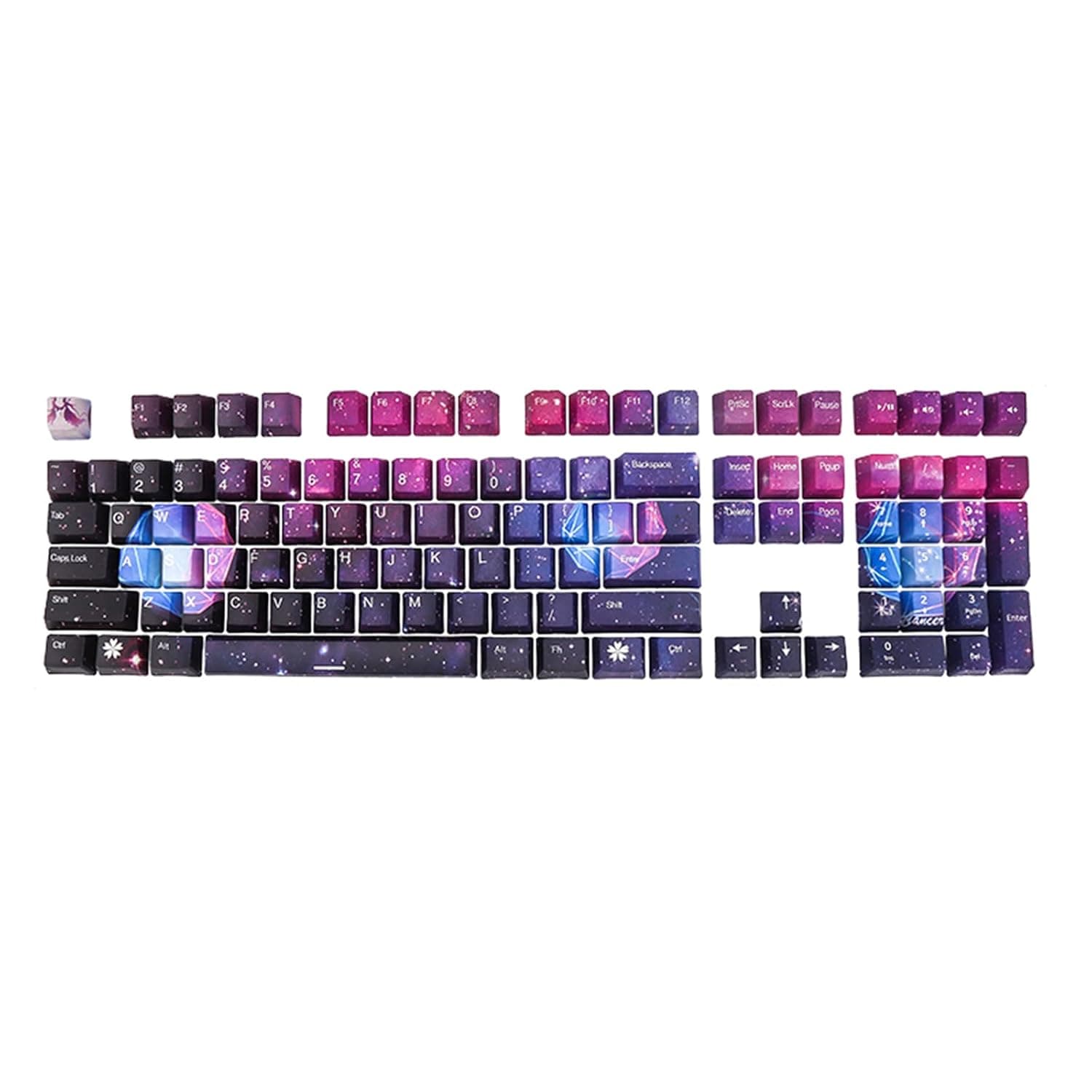 108 Keys PBT Keycaps Set Novelty Starry Sky Keycap OEM Profile PC Gaming Mechanical Keyboard Dye-Subbed PBT Dye Sub Keycaps