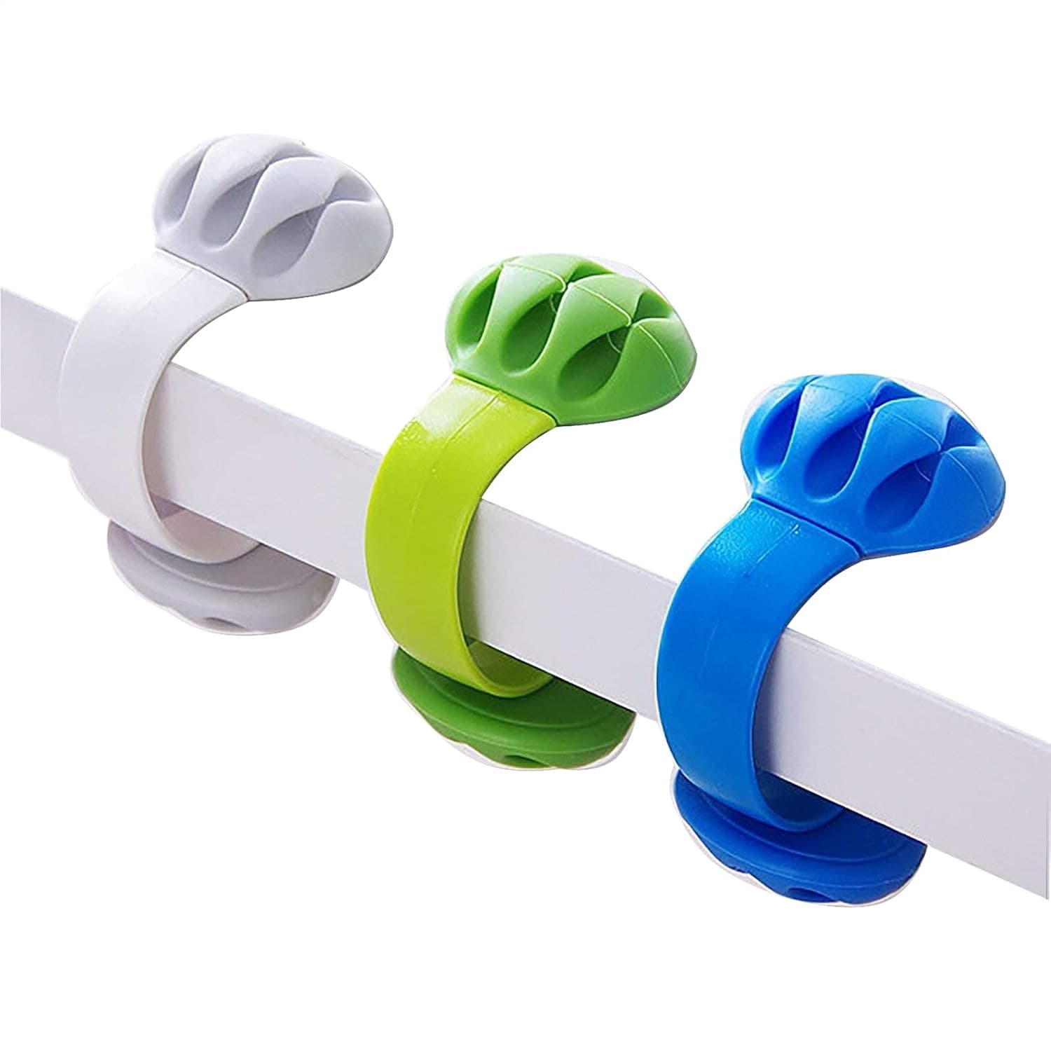 Cable Holder - Cord Organizer - Cable Management Clips - Wire Holder System -3 Packs Multipurpose Cable Clips for Phone Chargers, USB Cables - Home, Office, Nightstand, Desk Organizer by Jiulory