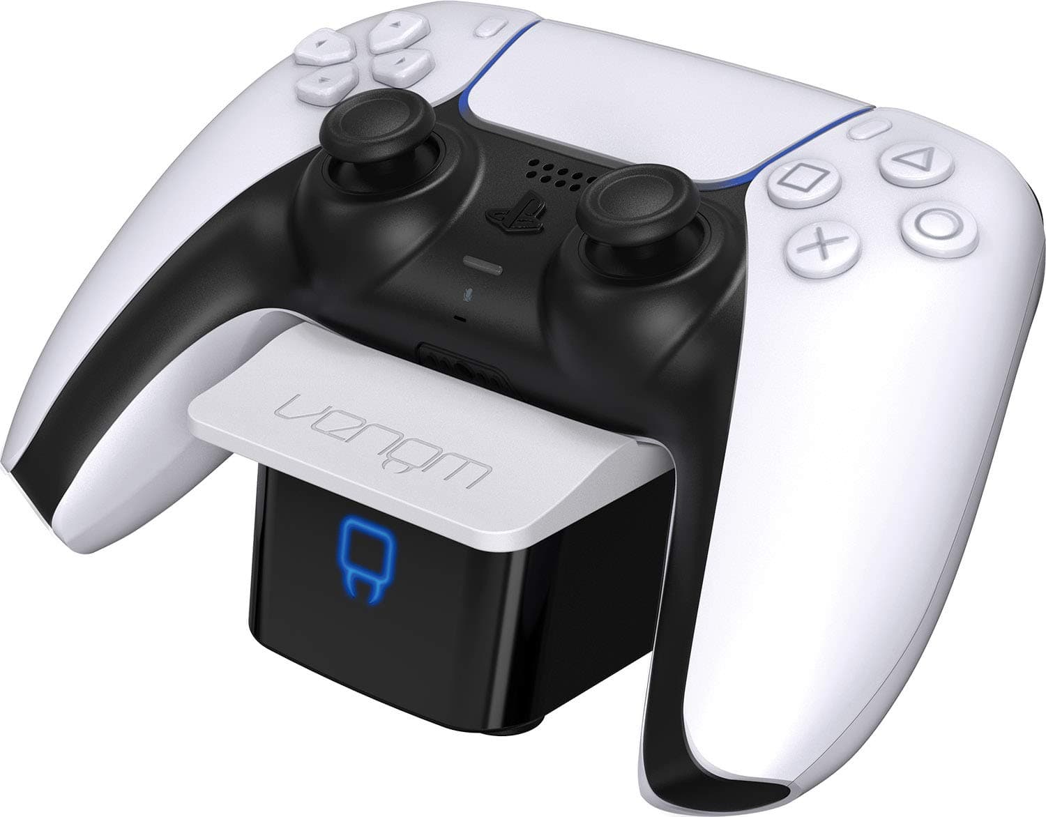Venom PS5 Controller Charging Dock - White (PS5) | ps5 controller charging dock, dualsense charger, charges two controllers, LED indicator, desk stand, white