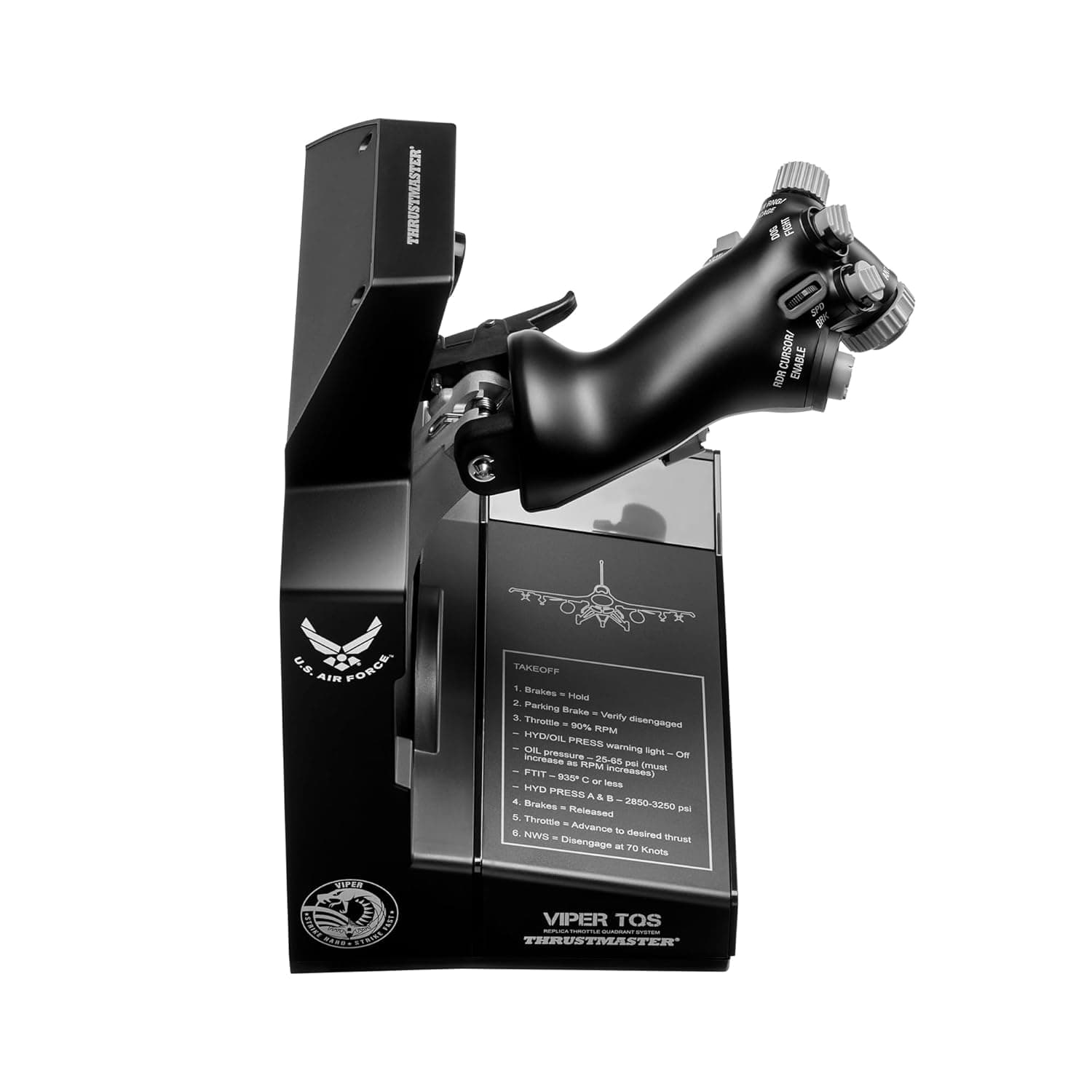 Thrustmaster Viper TQS - High-Precision Throttle Quadrant System for Flight Simulation on PC | 1:1 replica handle, U.S. Air Force licensed, CHAFF/FLARE slap switch, 21 buttons, 5 axes, 16-bit H.E.A.R.T, DCS plug and play
