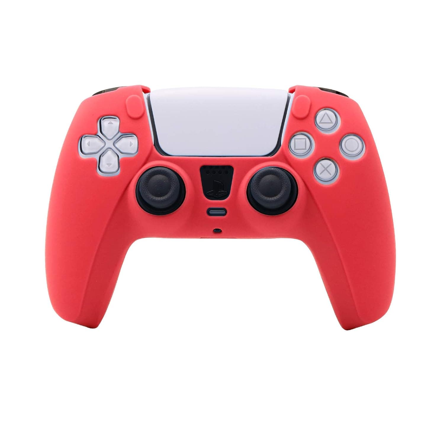 PS5 Controller Skin Silicone Red Cover – Smooth Grip Protective Case for DualSense – Soft Anti-Sweat Sleeve for PlayStation 5 Gamers Gift