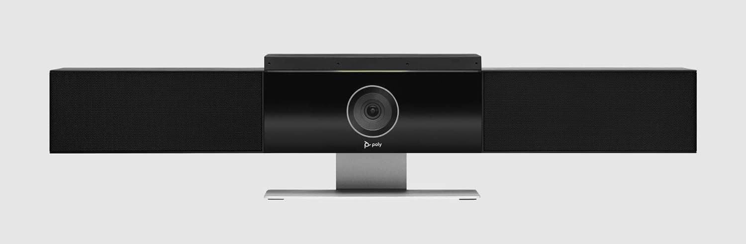 Poly Studio 4K UHD All-in-One USB Video Conferencing Camera – Six-Element Mic Array, Stereo Speakers, DirectorAI, Speaker Framing, Certified for Zoom & Teams, Compatible with more (Renewed)