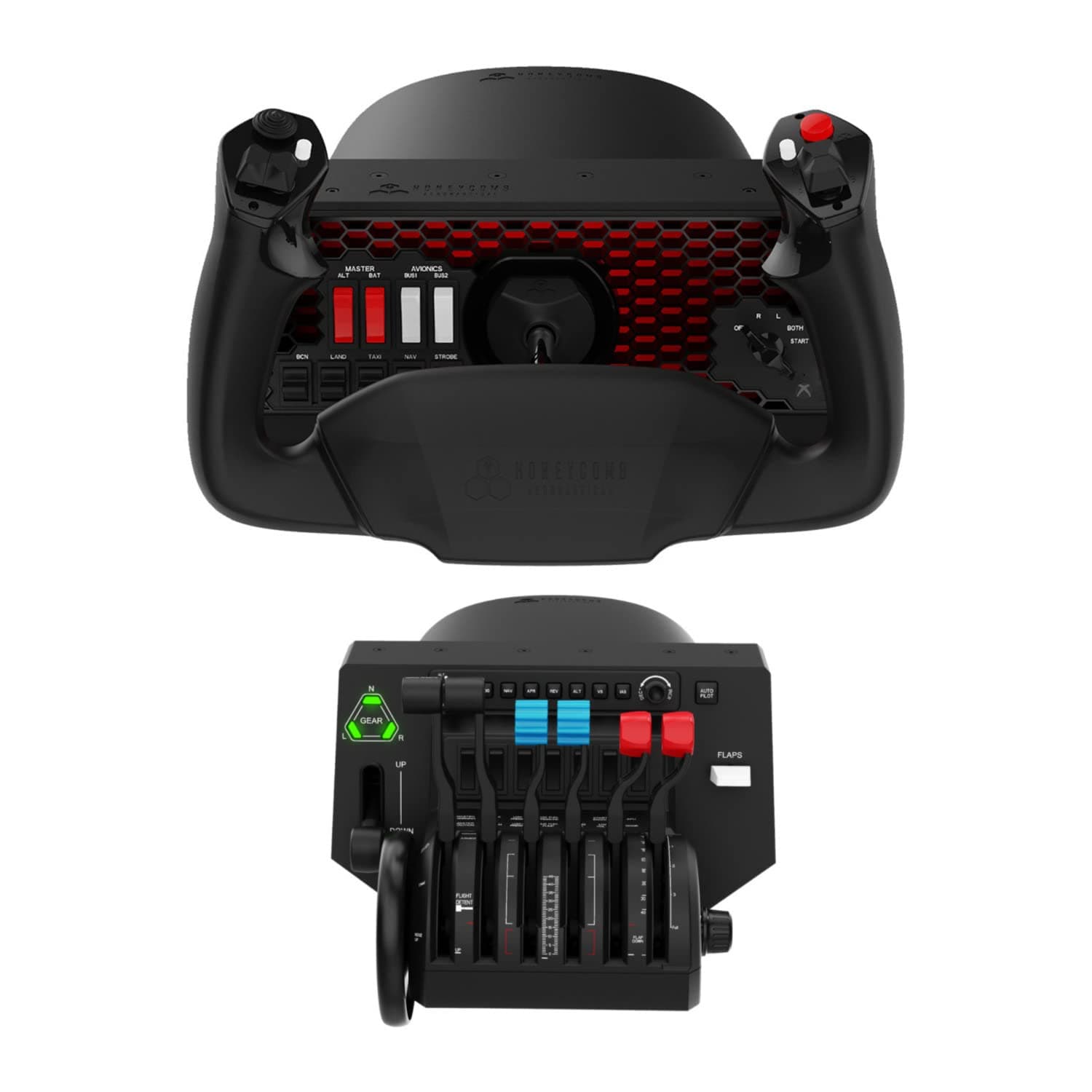 Honeycomb Aeronautical Alpha Flight Controls XPC (Xbox Series X/S, PC, MAC) for Flight Simulator Bundle with Honeycomb Aeronautical Bravo Throttle Quadrant (2 Items)