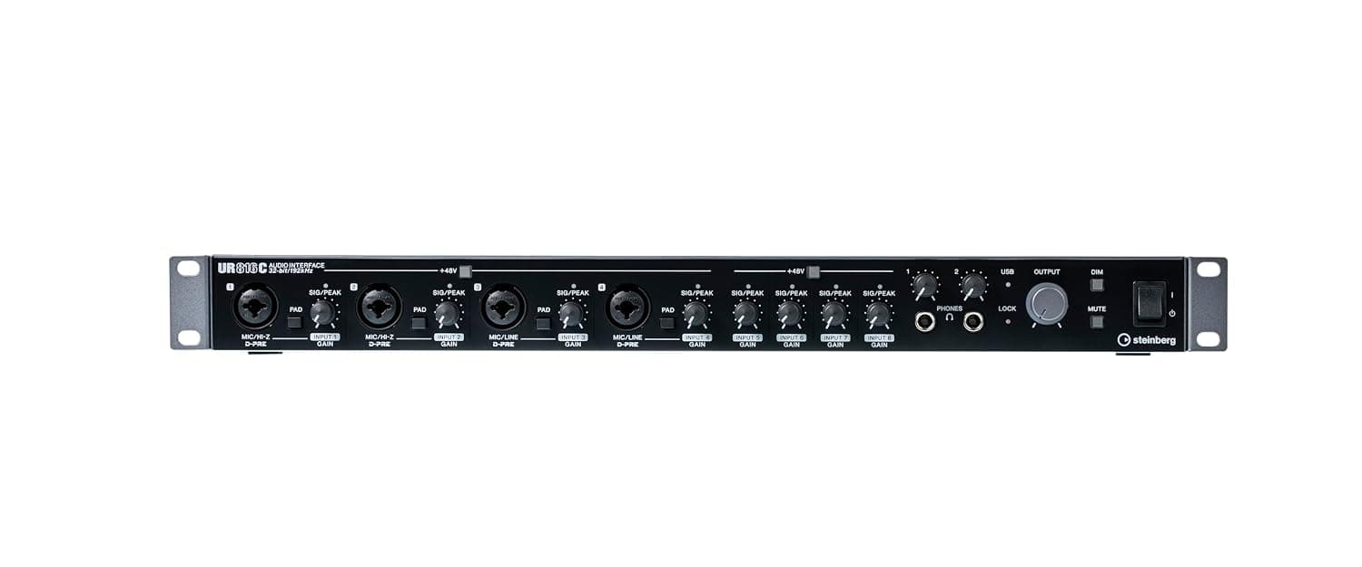 Steinberg UR816C 16x16 USB 3.0 Audio Interface (32-bit/192-kHz, Latency-Free Monitoring with DSP Effects, Includes Cubase AI & Steinberg Plus Software Package)