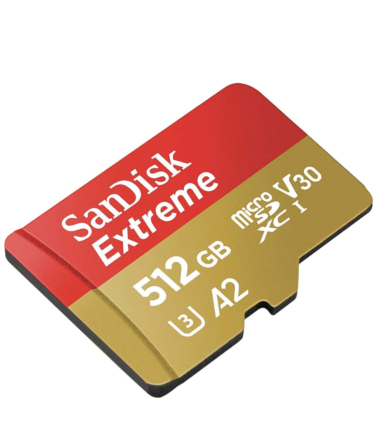 SanDisk 619659173760 Extreme 512GB microSDXC Memory Card + SD Adapter with A2 App Performance + Rescue Pro Deluxe, up to 160MB/s, Class 10, UHS-I, U3, V30,Red/Gold