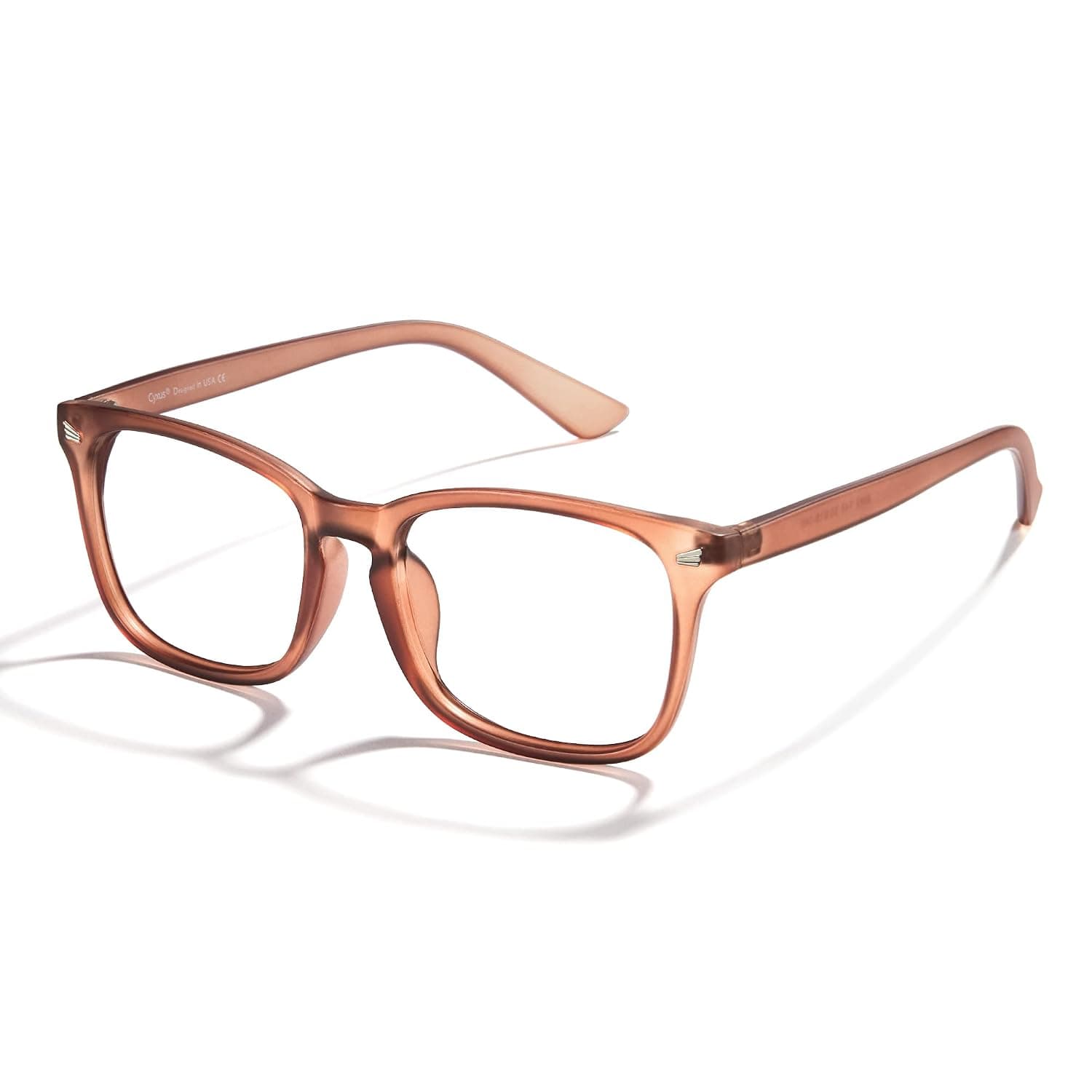 Cyxus Blue Light Blocking Glasses Square Computer Eyewear Clear Lens Eyeglasses Frame - brown -
