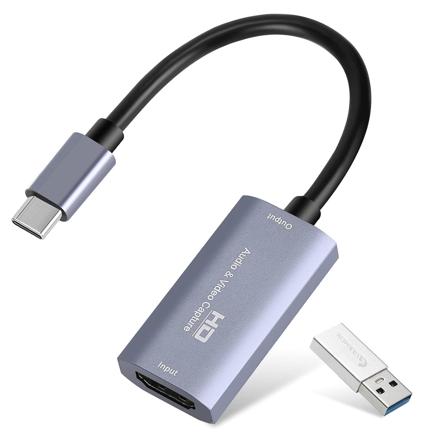 Guermok Video Capture Card, 4K USB3.0 HDMI to USB C, 1080P 60FPS & 2K 30FPS | Capture Card for Streaming, Compatible with iPad Mac OS Windows, Quest 3, OBS, PS5/4, Switch2/1, Xbox, Camera (Silver)