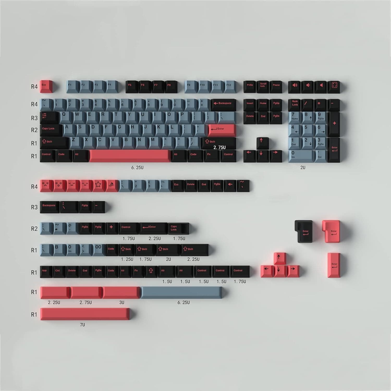 Double Shot Keycaps 163 Keys Cherry Profile Keycap Set for ANSI/ISO Layout 60/68/75/98/108 Cherry Mx Switches Mechanical Gaming Keyboard