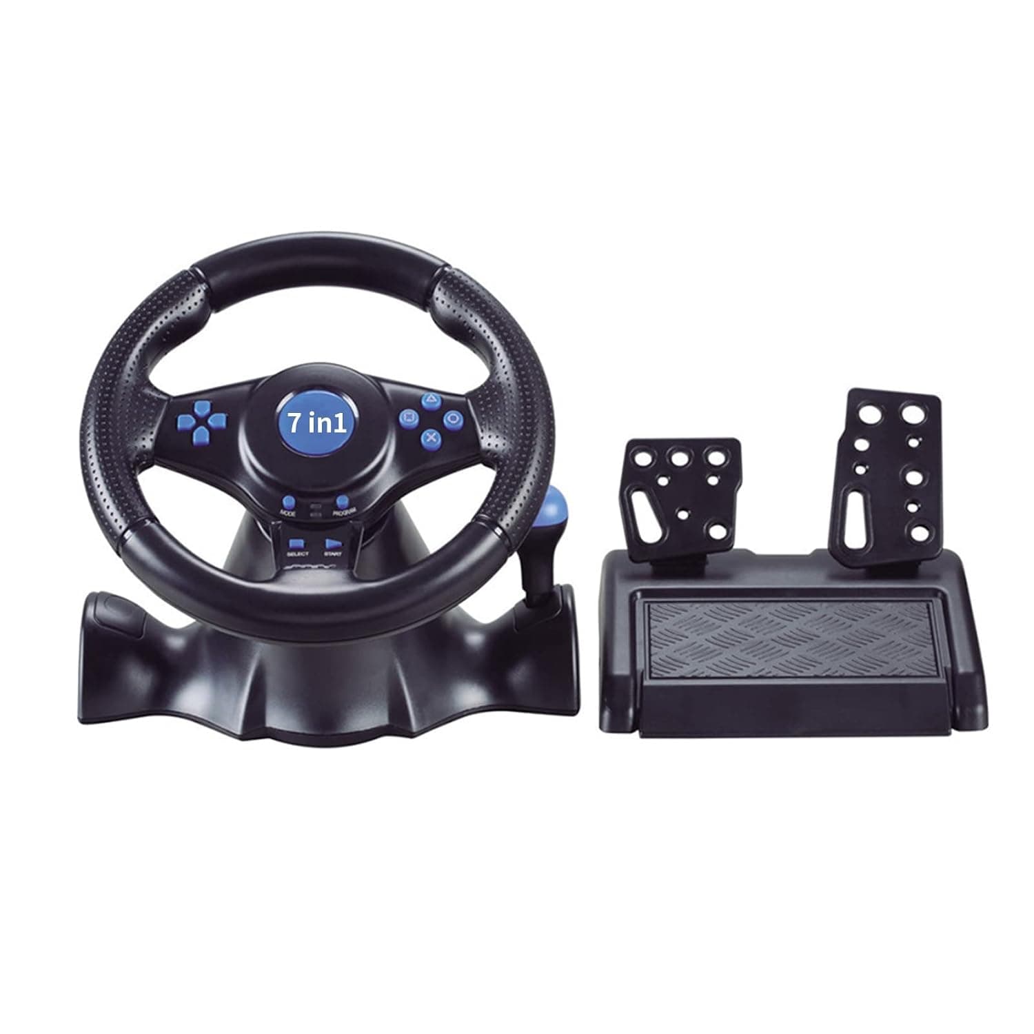 Saterkali Gaming Steering Wheel with Manual Brake & Shift Functions, 180 Degree Rotation USB Power Delivery Realistic Control Game Racing Wheel for Switch, Xbox360, PS4, PS2, PS3 and PC 7-in-1