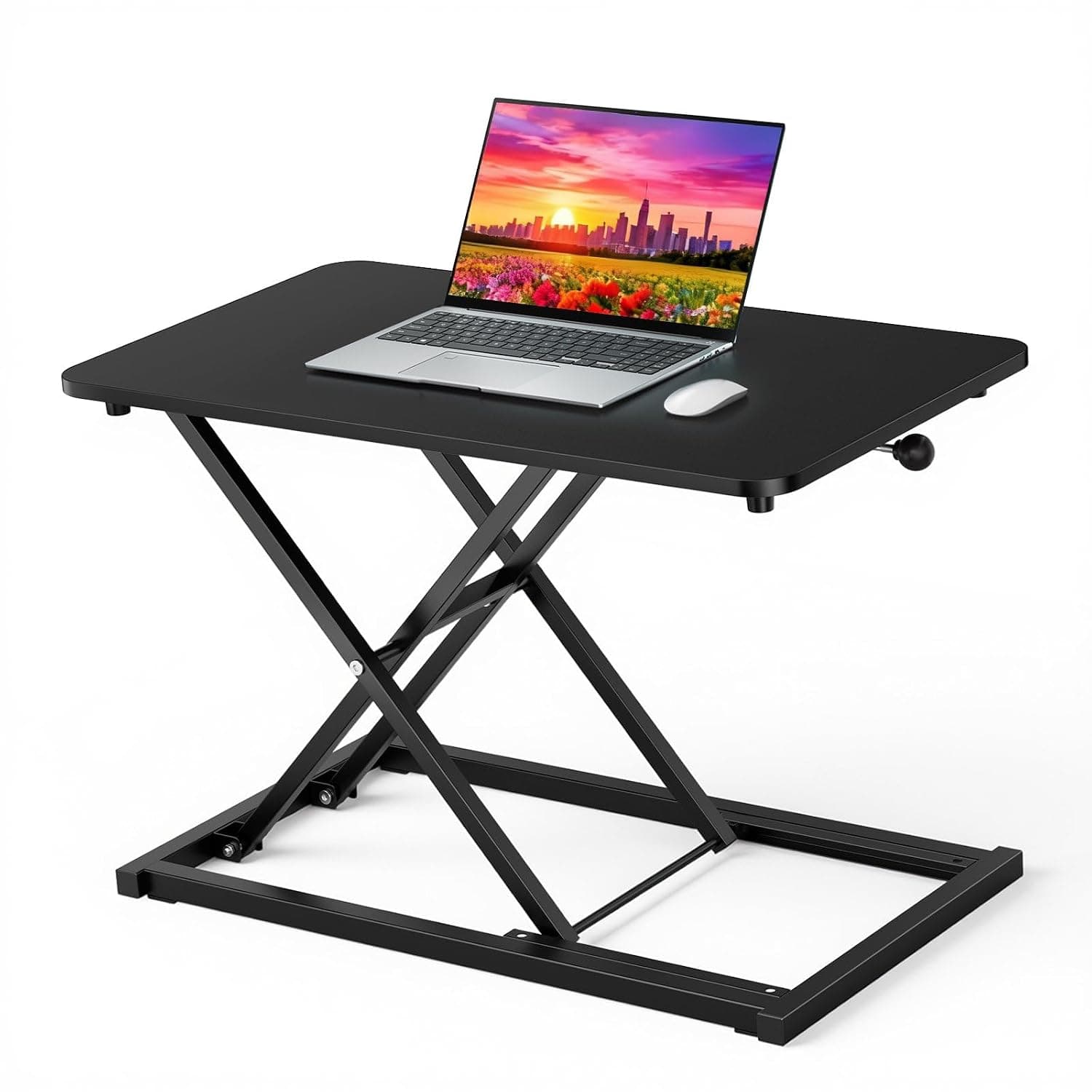 Standing Desk Converter Adjustable Height 60*34CM Ergonomic Keyboard and Mouse Riser, Computer Keyboard Stand for Desktop, Sit Stand Tabletop Monitor and Laptop Riser for Home Office Study Room