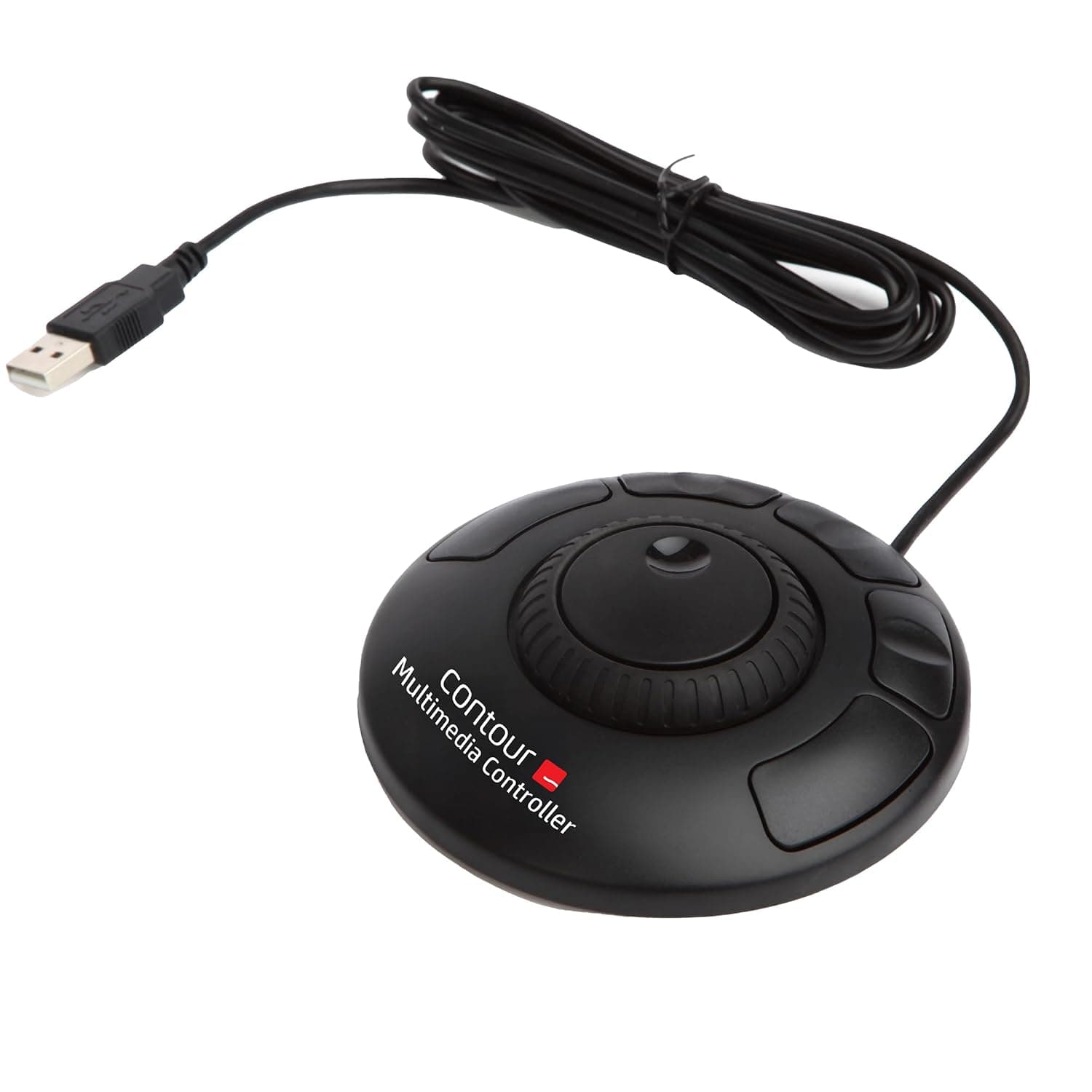 Contour Multimedia Controller Xpress | Ergonomic Jog Dial for Video Music Image Editor | USB Multimedia controller for PC and Mac | 5 buttons | 7 Speed Jog Ring - Black
