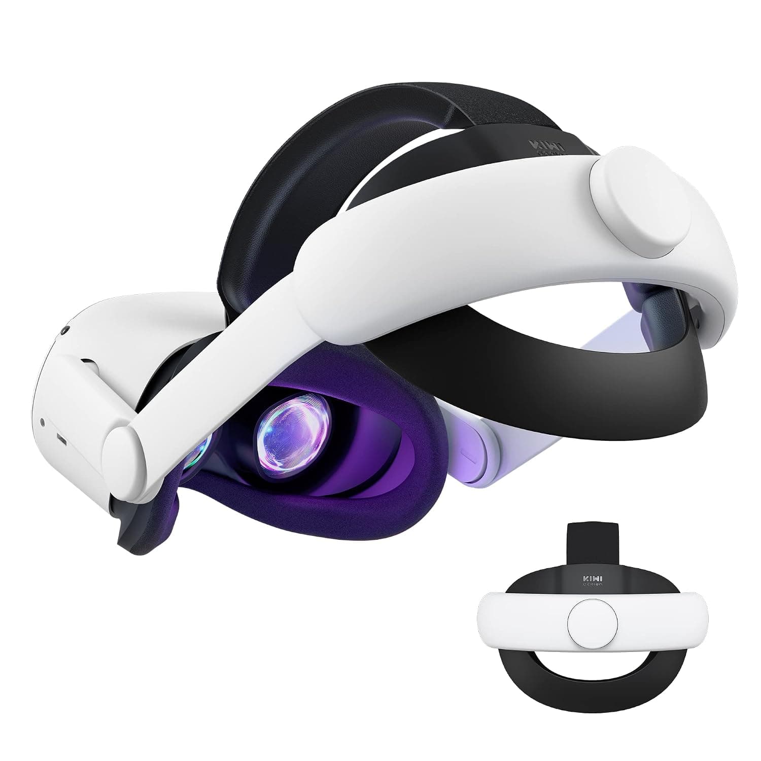 KIWI design Head Strap Accessories Compatible with Quest 2, Elite Strap Replacement for Enhanced Support and Comfort in VR | Virtual Reality Headset Accessories, Soft Cushion, Easy Adjusted, help Relieve Pressure, Providing Comfort During VR Sessions