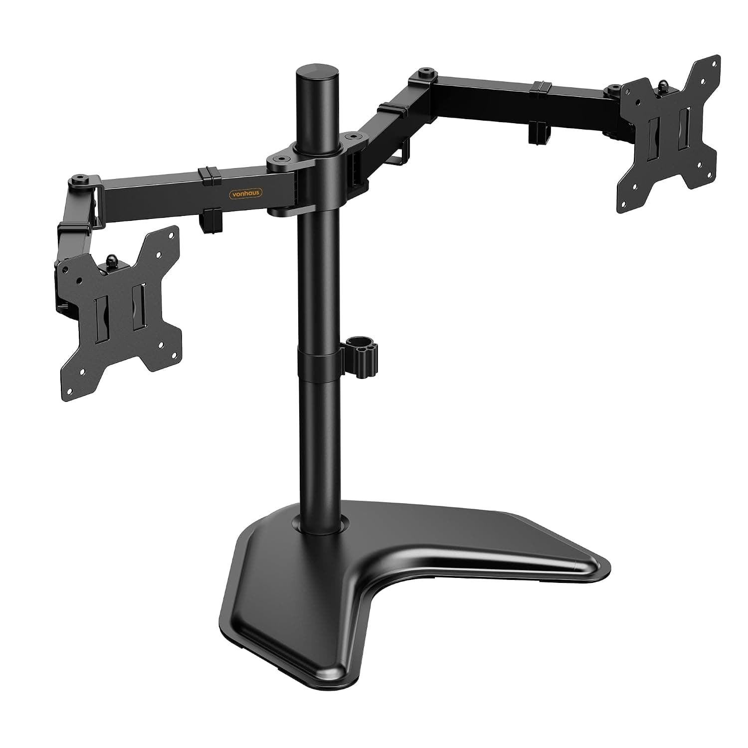 VonHaus Dual Monitor Stand for 13-32" Screens | Twin Monitor Desk Mount, Height Adjustable, Easy Assemble Stand, Full Tilt, Rotation & Swivel Arms, VESA: 75x75 & 100x100mm