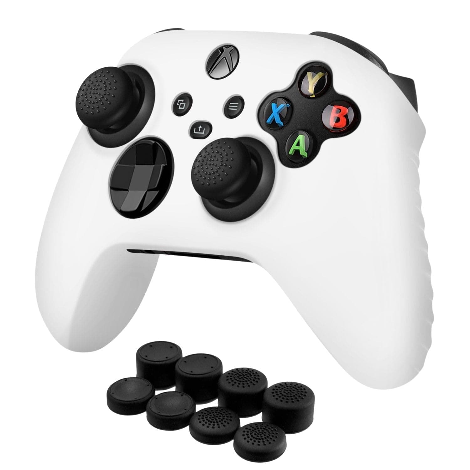 TNP Controller Cover Skin Case Compatible for Xbox Series X/S - Soft Studded Anti-Slip Silicone Gel with 8 Thumb Grip Rubber Stick Cap Accessories for Video Games Gaming Gamepad