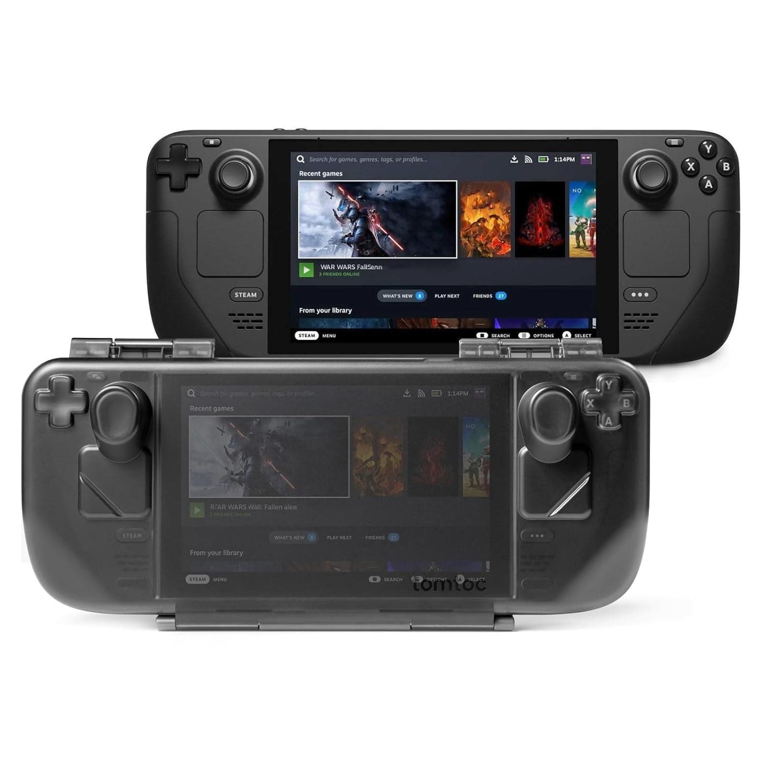 tomtoc Armor Case for Steam Deck/OLED, Slim Protective Shock-proof Hard Shell Case, Portable Travel Carry Cover, with Military Grade Protection and Charging port