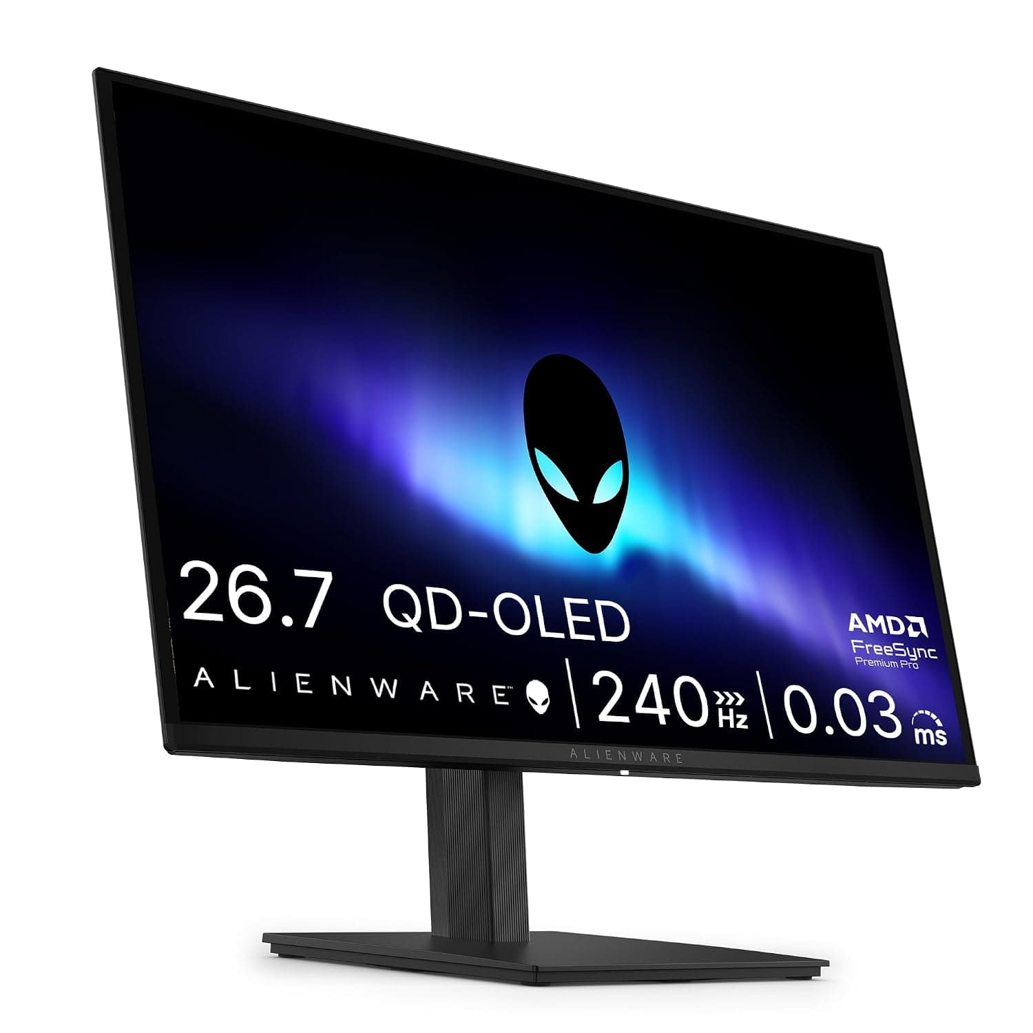 Alienware 27 Gaming Monitor - AW2726DM, QHD (2560x1440), 240Hz, QD OLED | 0.03ms, AMD FreeSync Premium, VESA AdaptiveSync, 99% DCI-P3, HDR10, DisplayPort, 2 HDMI, 3 Year Warranty