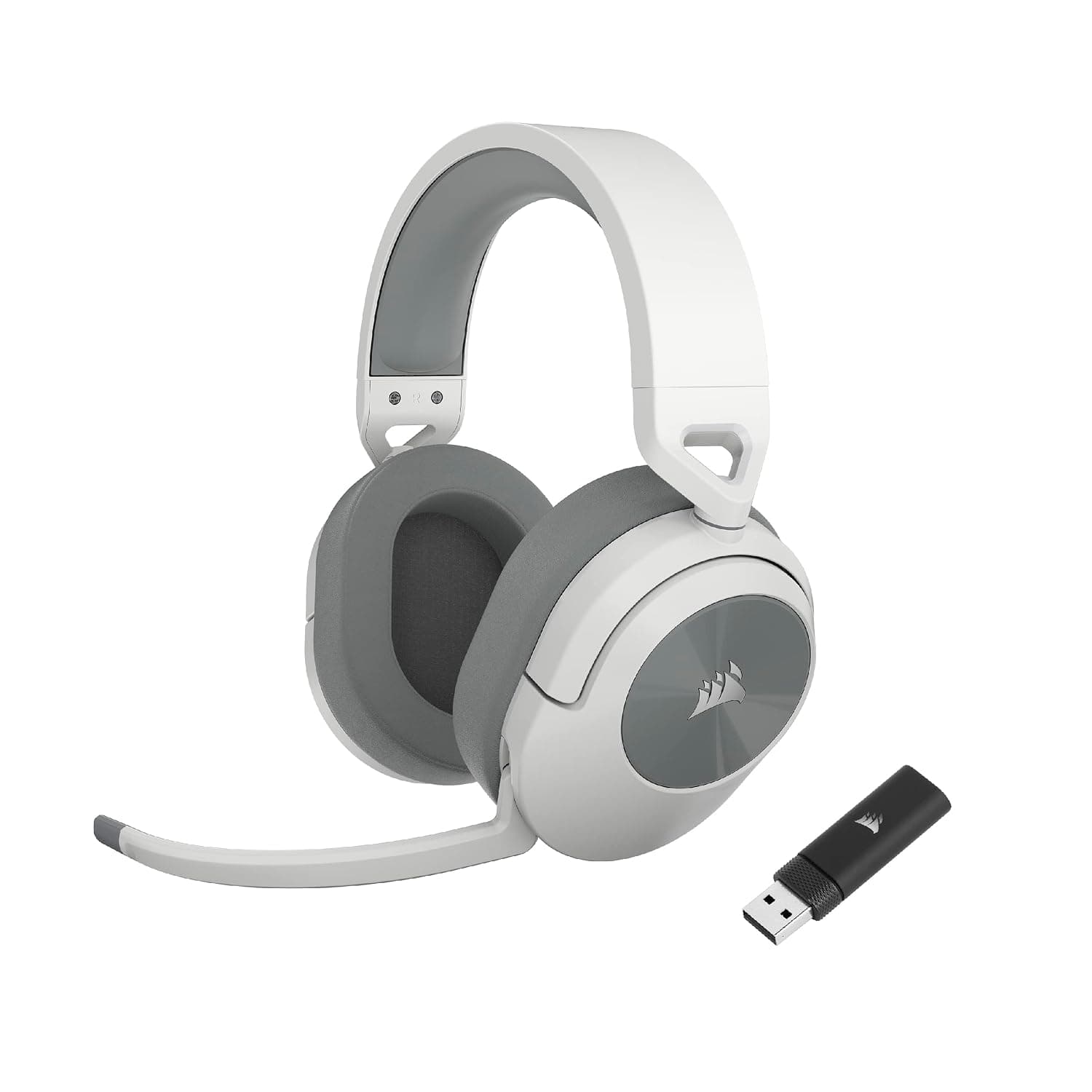 Corsair HS55 WIRELESS Gaming Headset - Low-latency 2.4GHz Wireless or Bluetooth® Connection, Dolby ® Audio 7.1 Surround Sound, Lightweight, Omni-Directional Microphone, On-Ear Audio Controls - White